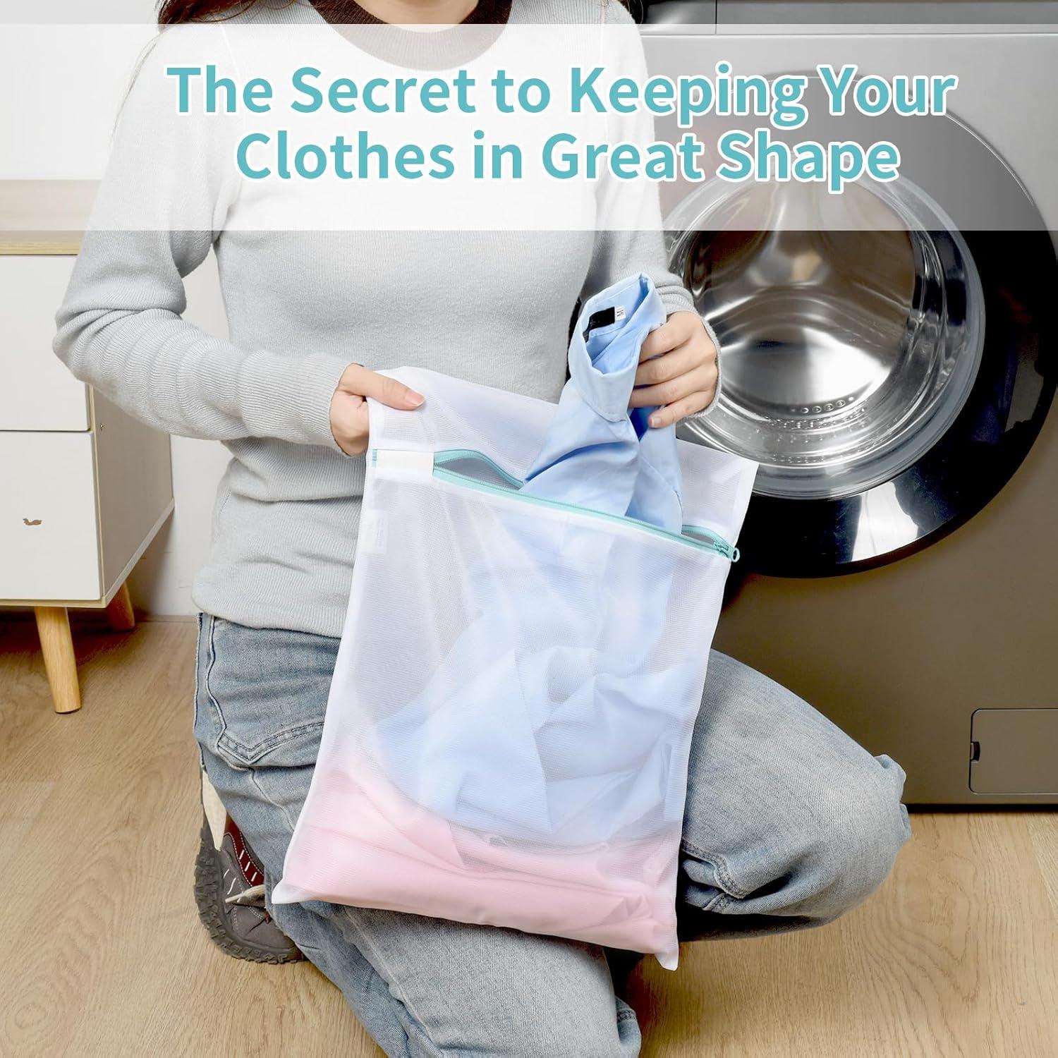 OTraki Bolsa de Lavandería de Malla 30x40 cm 2 Piezas Blanca