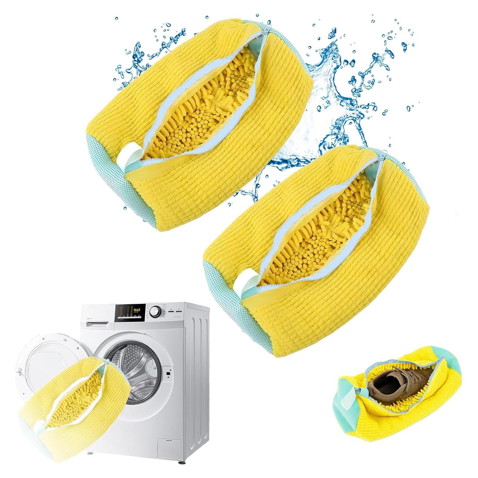 Paquete de 2 Bolsas para Lavar Zapatos Kanuoc - Nylon Amarillo