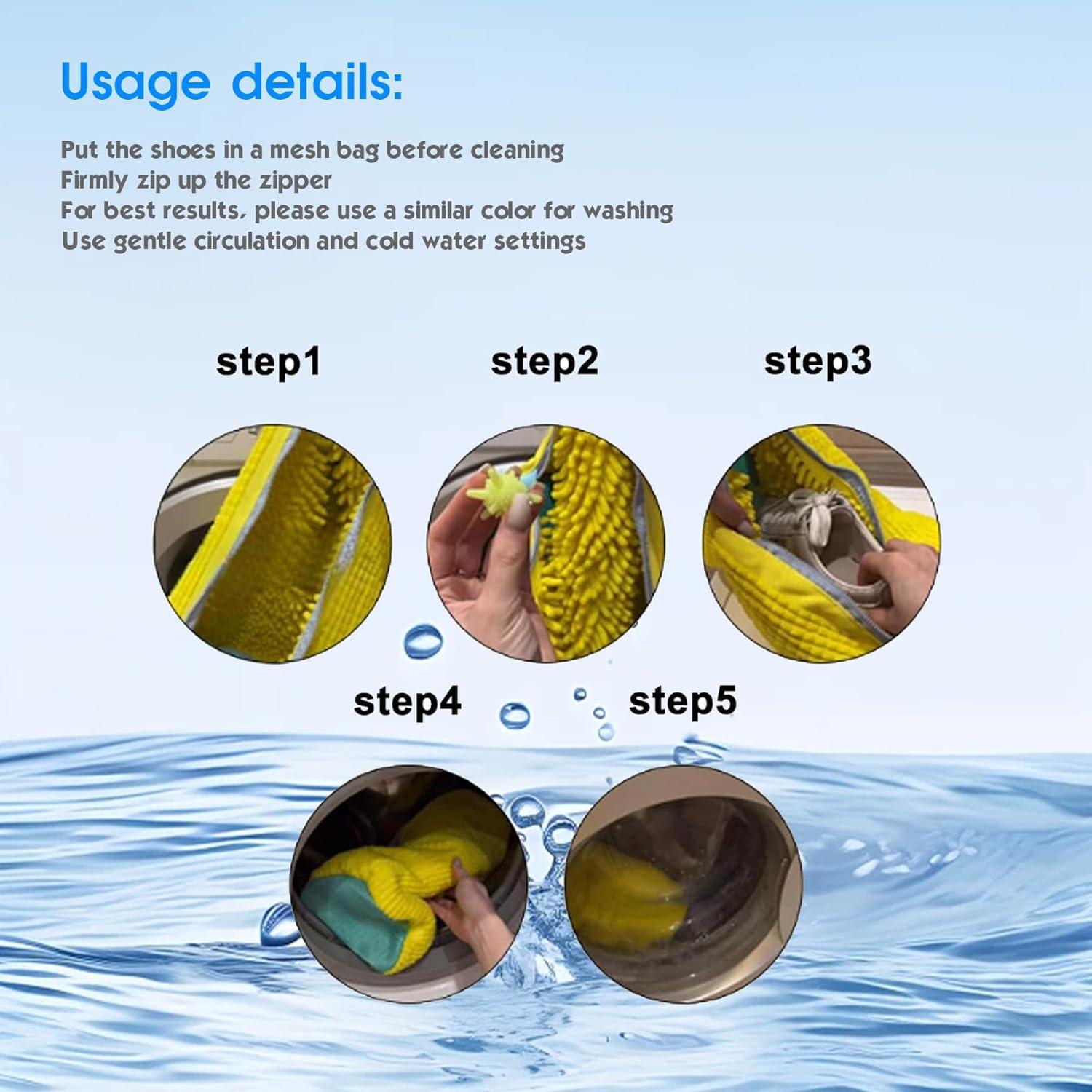 Paquete de 2 Bolsas para Lavar Zapatos Kanuoc - Nylon Amarillo