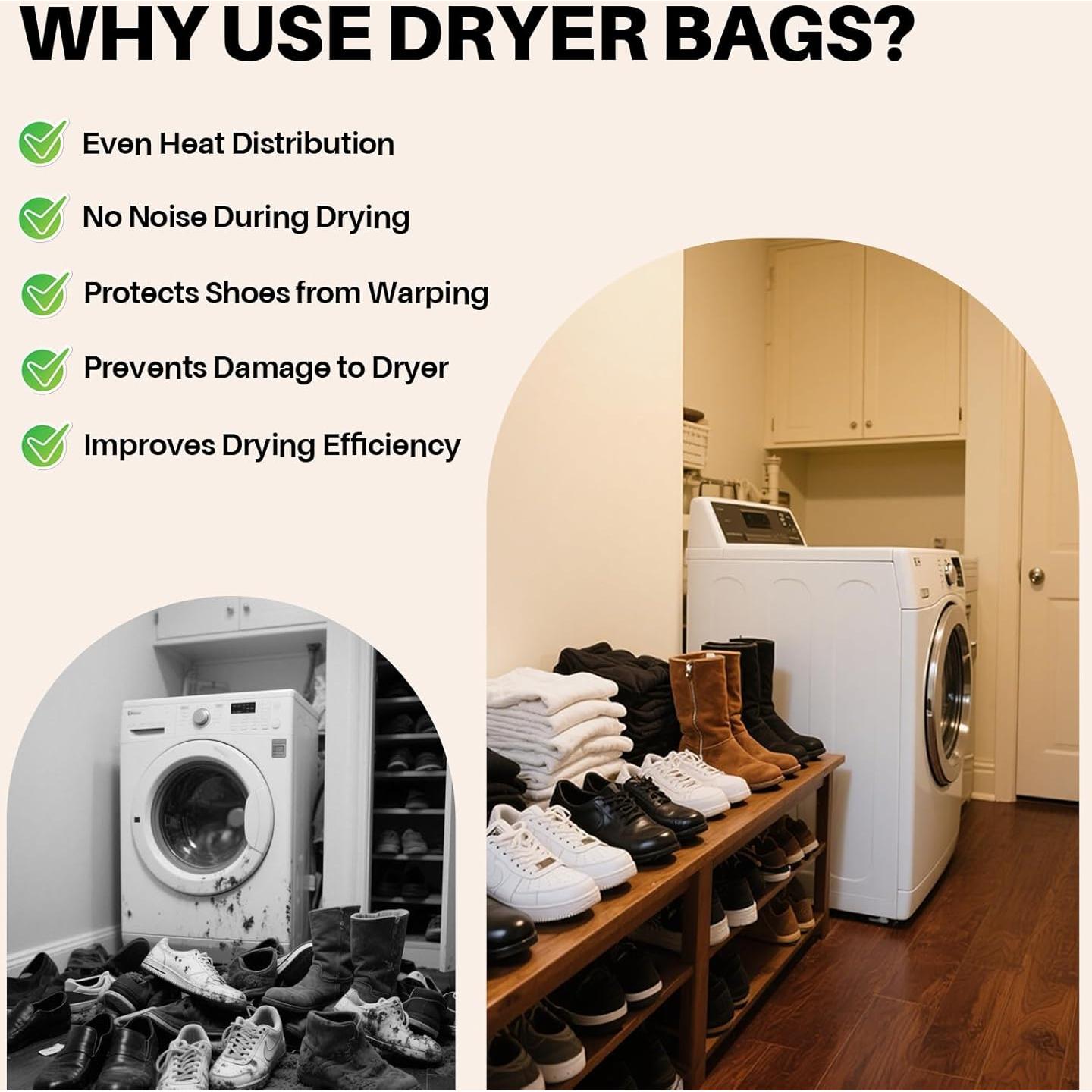 Bolsa para Secar Zapatos NMQHPA 40x40 cm Malla Crema 1 Paquete