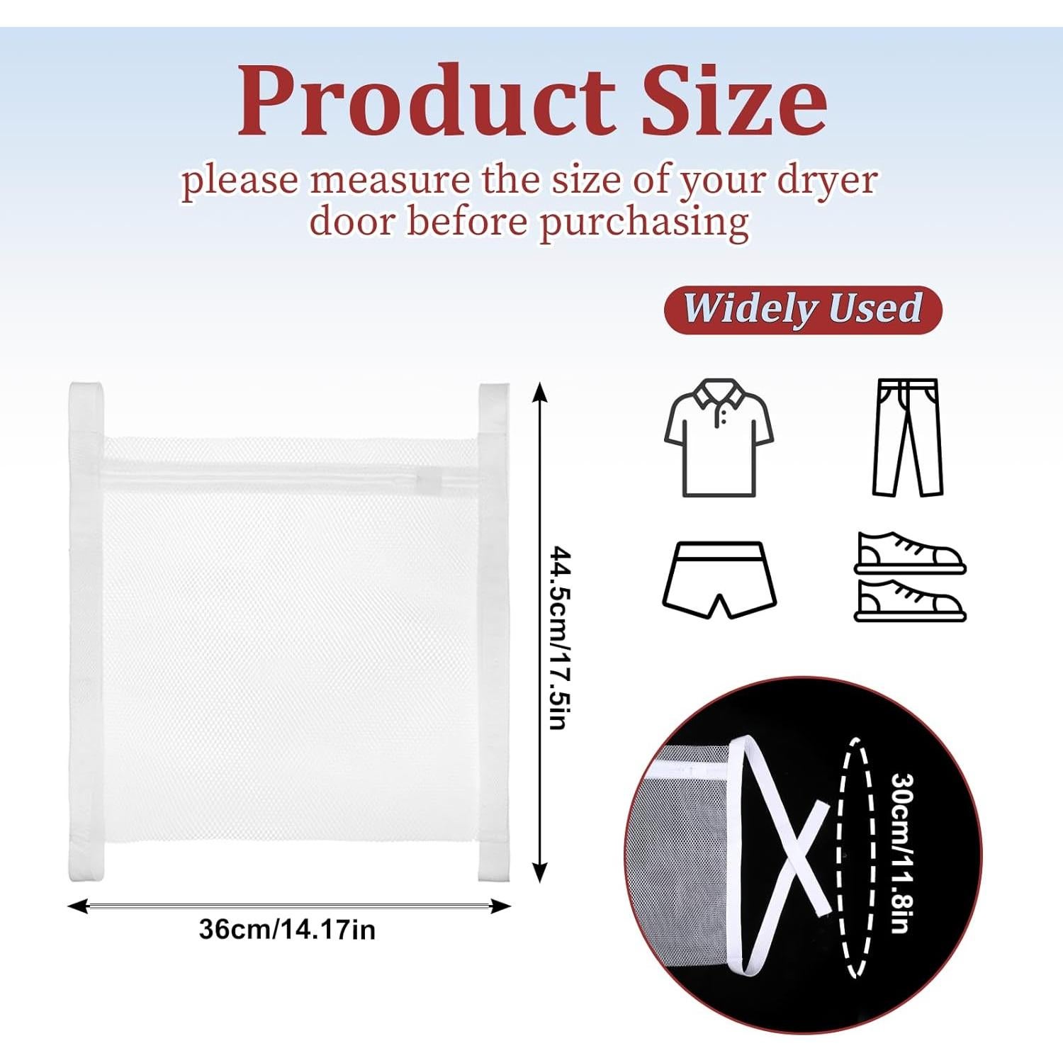 Bolsa de Malla para Lavar y Secar Zapatos Piriuuo 44.5x36cm