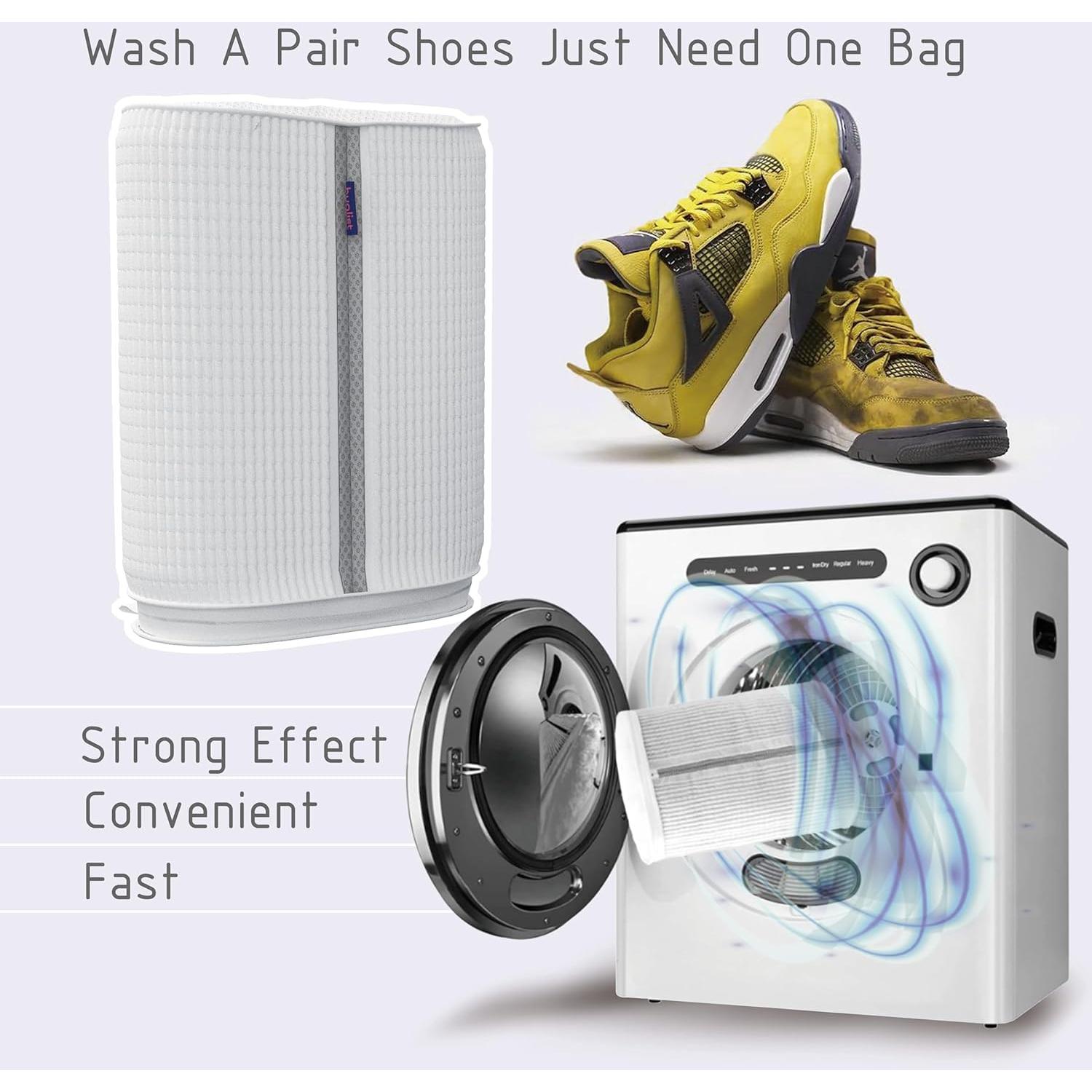 Bolsa Doble para Lavado de Zapatos HugList - Fibra Suave, 38x30cm