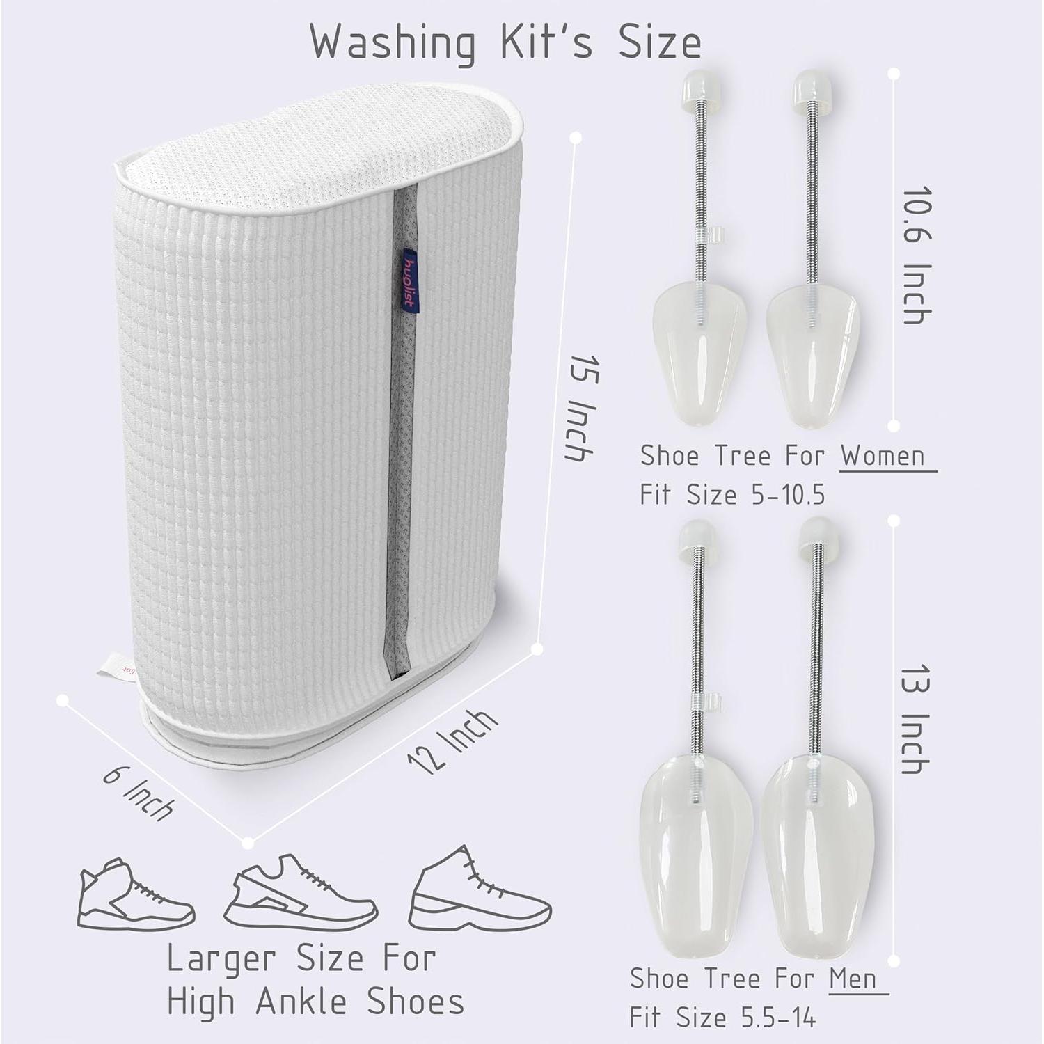 Bolsa Doble para Lavado de Zapatos HugList - Fibra Suave, 38x30cm