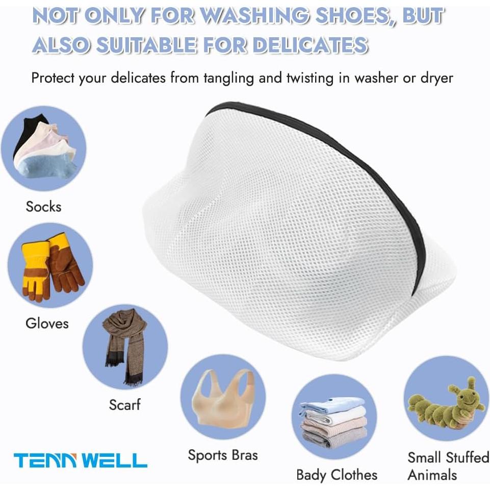 Bolsas de Lavado de Zapatos Tenn Well - 3 Piezas, Malla 38.1x22.1cm