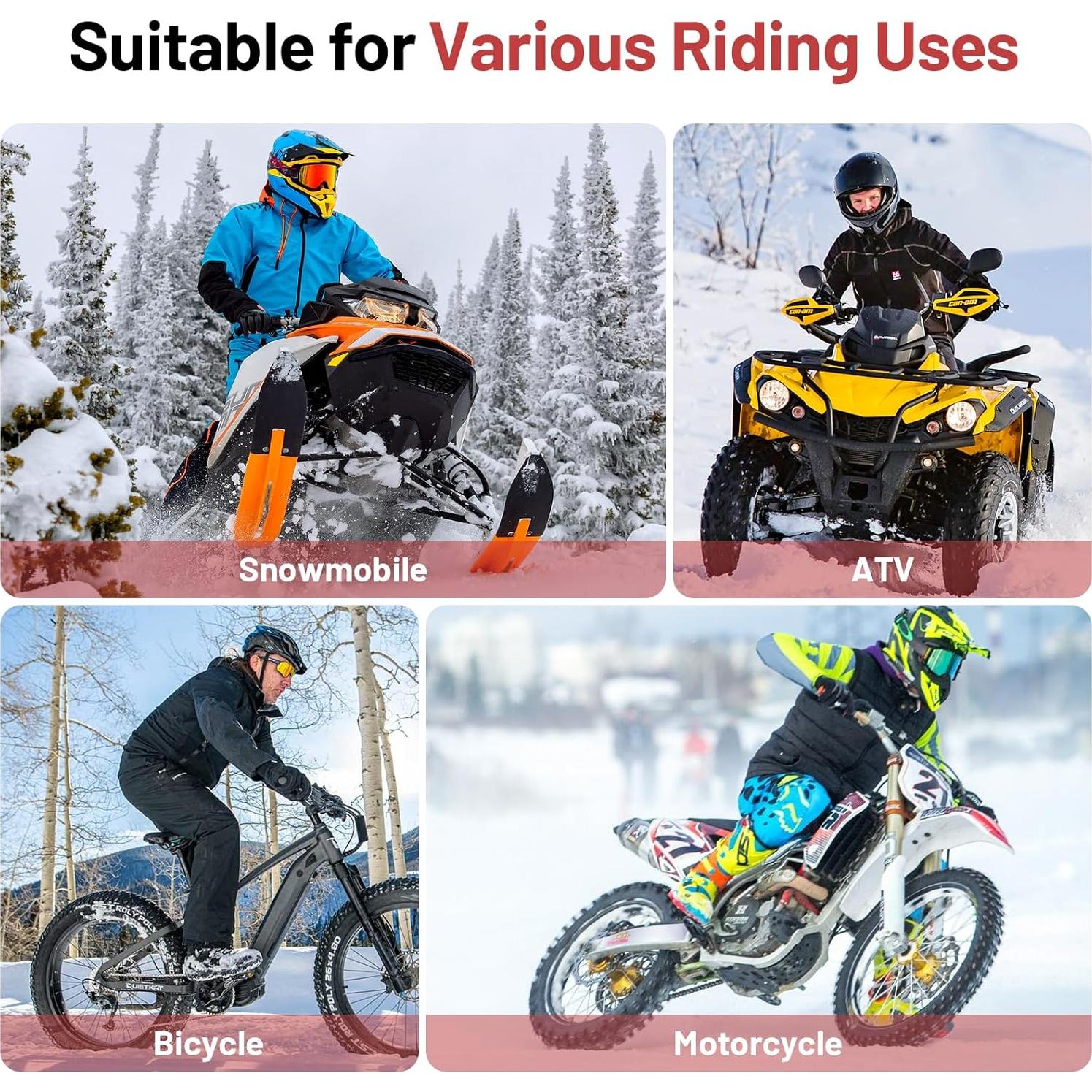 Winter Motorcycle Gloves, Rainproof Waterproof Riding Gloves with Touchscreen, Winter Gloves for ATV, UTV, Snowmobile