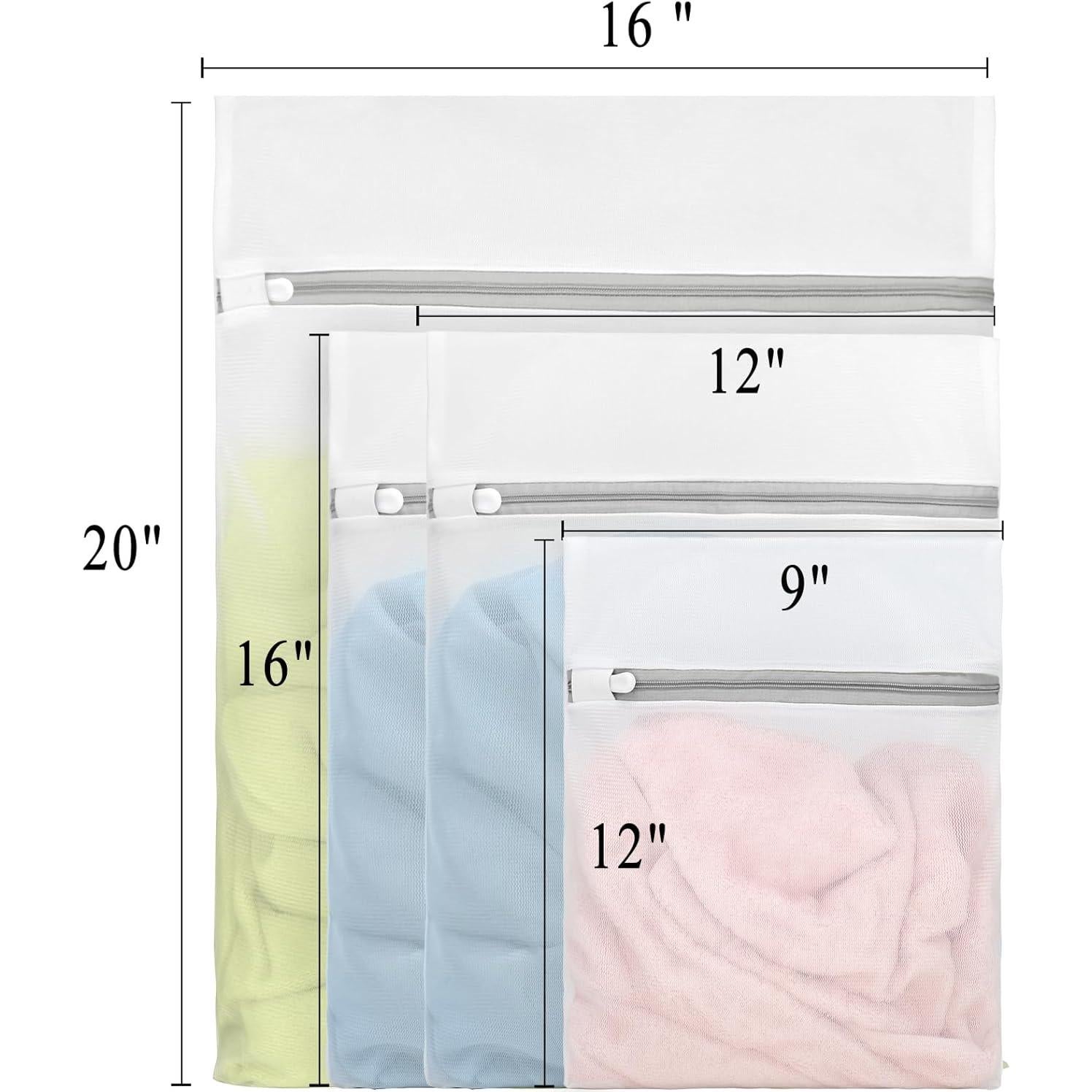 4 Bolsas de Lavandería de Malla Fina Muchfun - 1 Grande 40x50cm