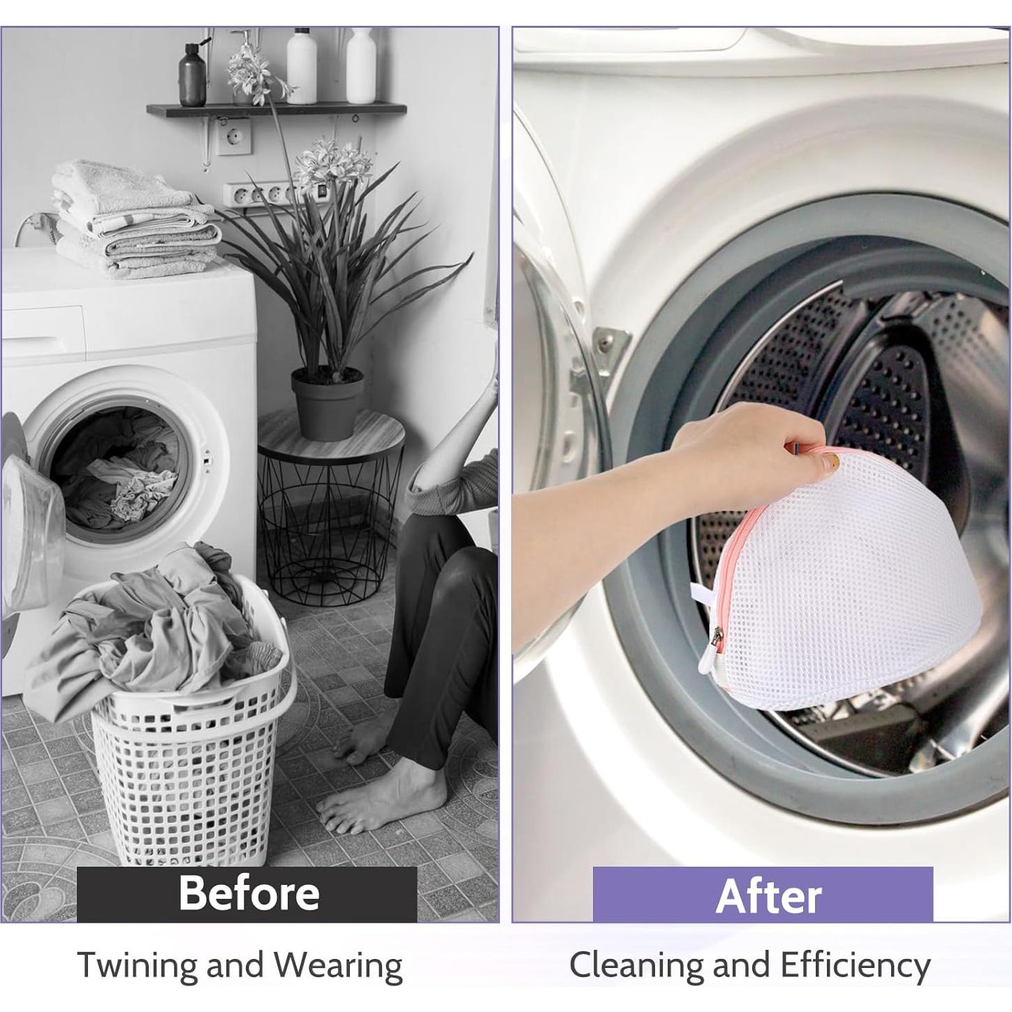 Giantree 3 Bolsas de Lavado para Sujetadores Rosa 18x16cm