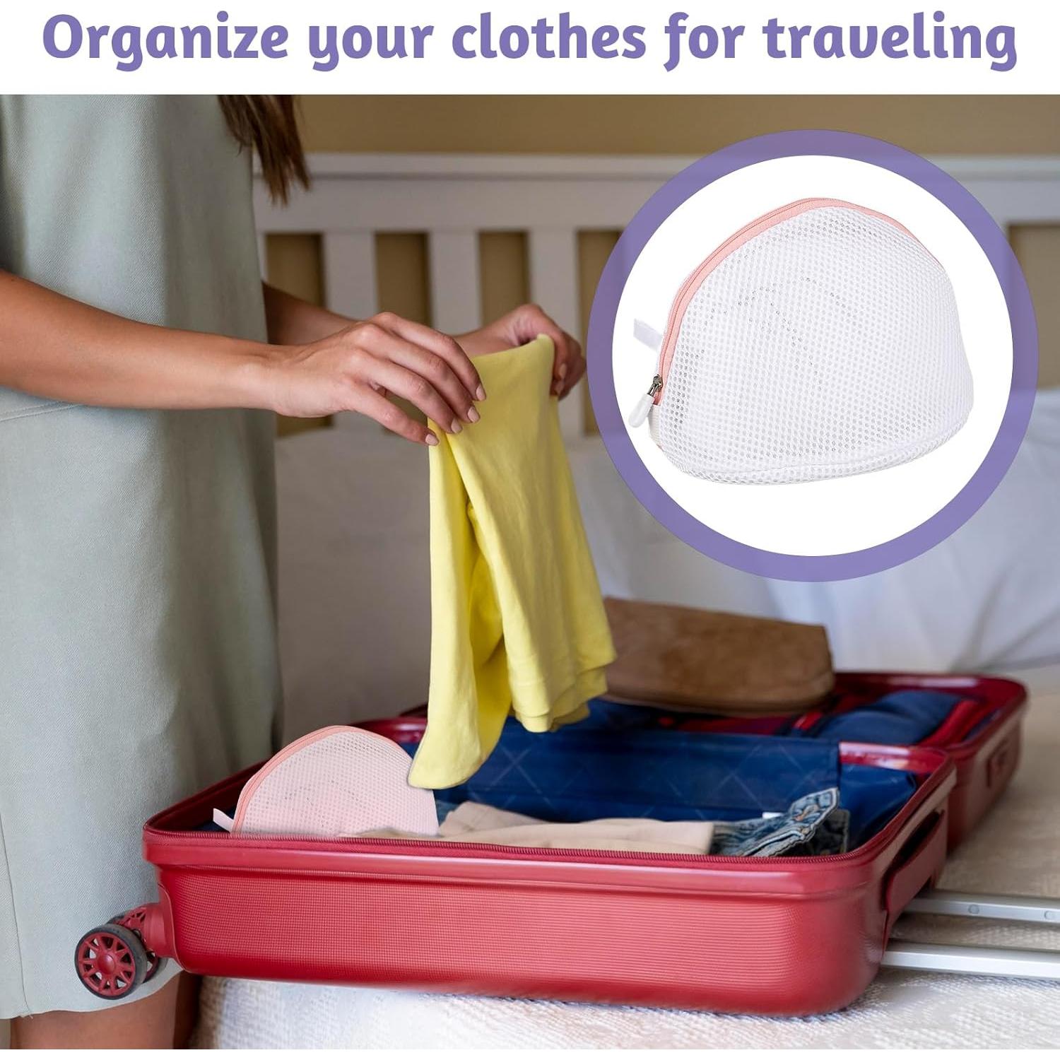 Giantree 3 Bolsas de Lavado para Sujetadores Rosa 18x16cm