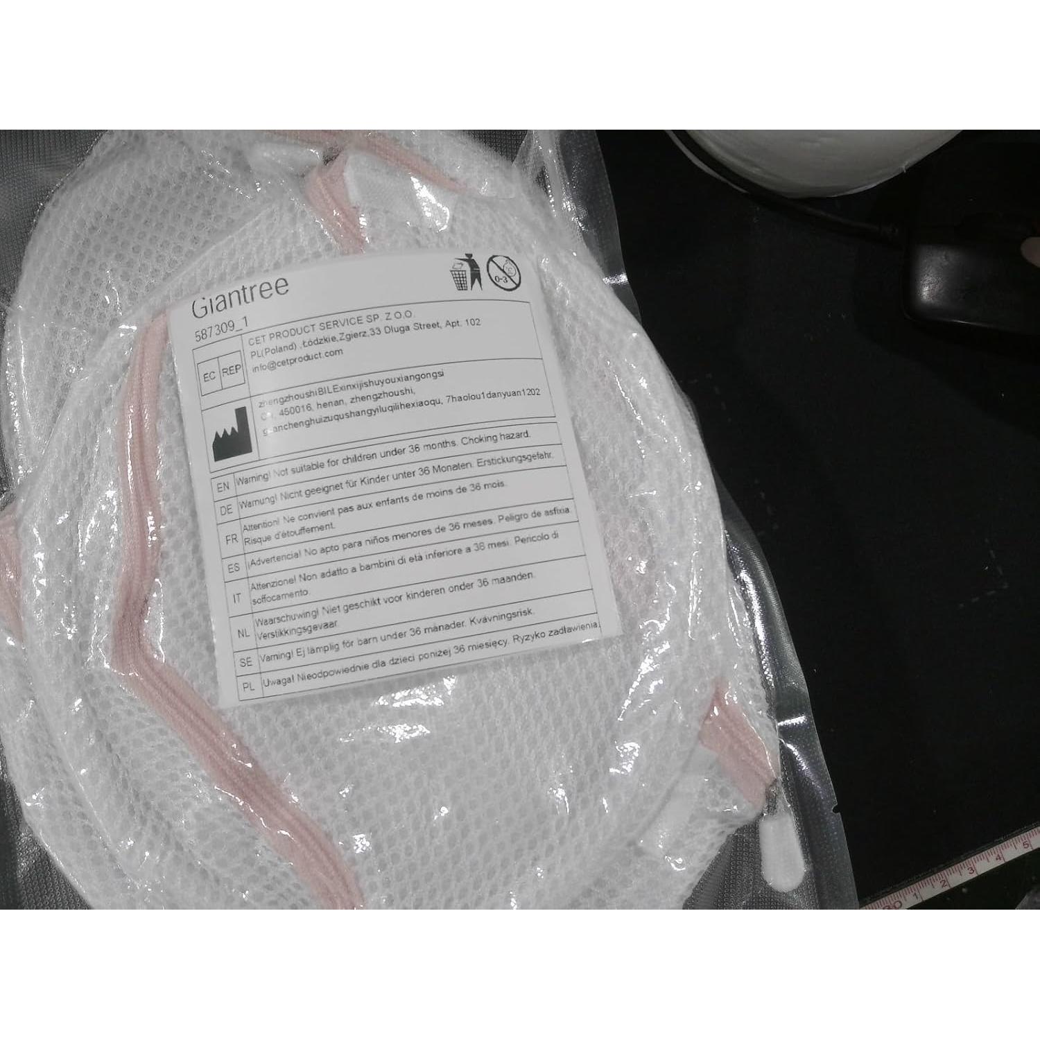 Giantree 3 Bolsas de Lavado para Sujetadores Rosa 18x16cm