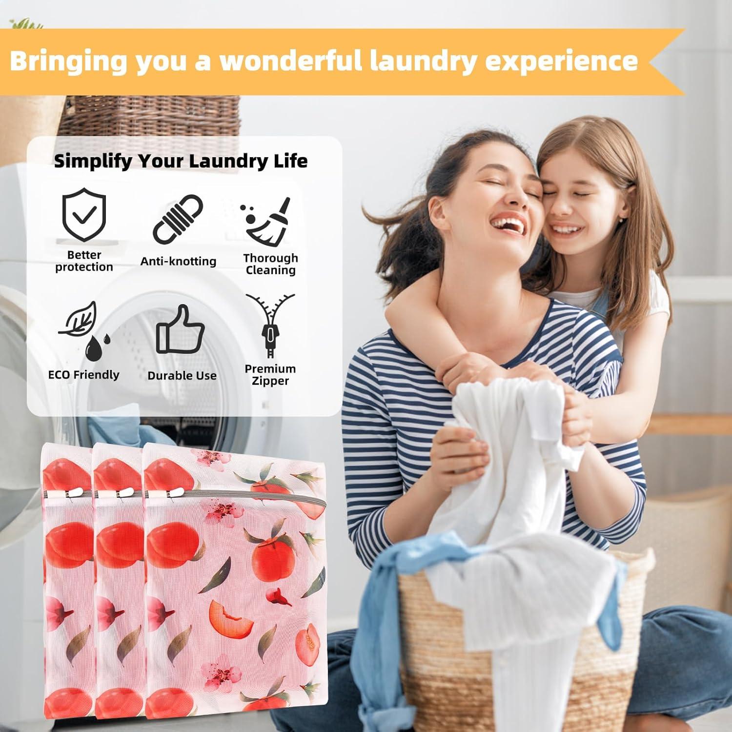 3 Bolsas de Lavandería de Malla Rluahxnby 30x40cm para Ropa Delicada