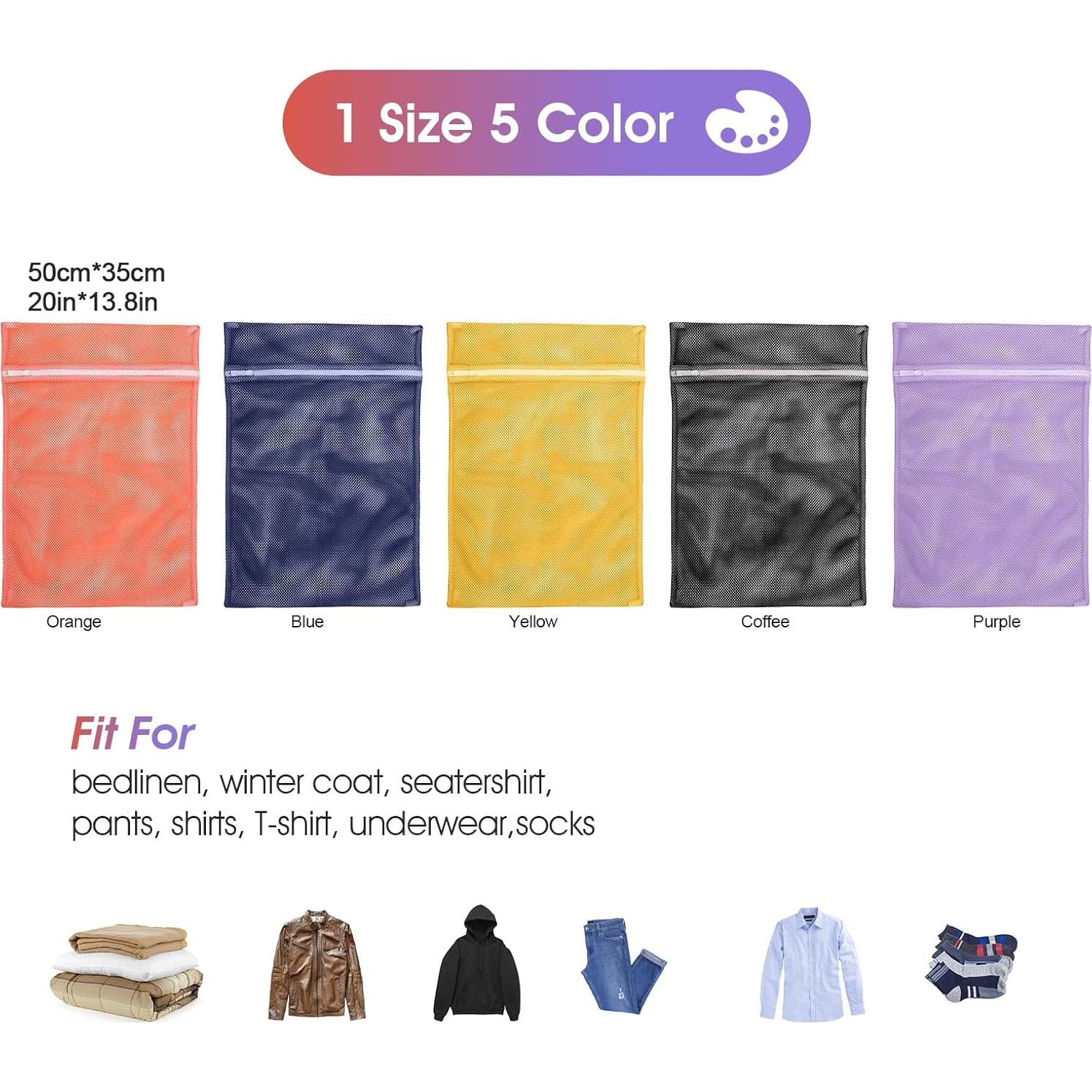 Bolsas de Lavandería de Malla OKAKA - 5 Piezas 50.8x35.6 cm