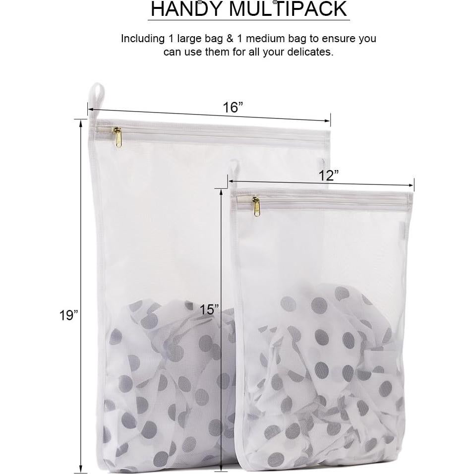 Bolsas de Lavandería Tenrai - 2 Piezas, Malla Fina, Cierre YKK