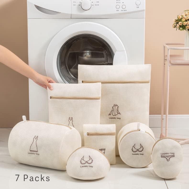 Bolsas de Lavandería GIGIFULL 7 Pcs Malla Reutilizables 35.6x20.3 cm
