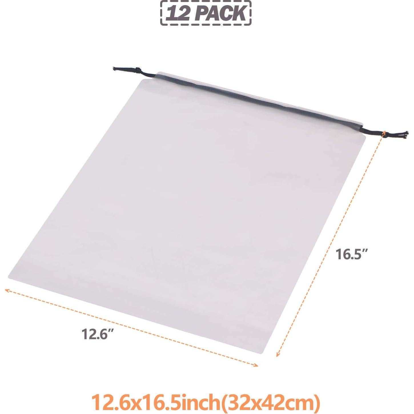 Juego de 12 Bolsas Transparentes para Zapatos Viaje 41.9x32cm