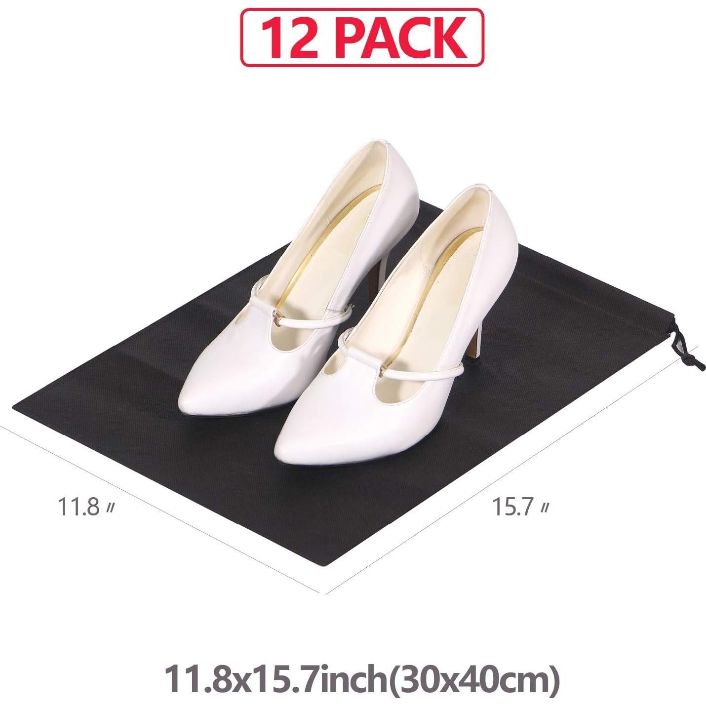 Paquete de 12 bolsas de viaje para zapatos 39.9x30 cm