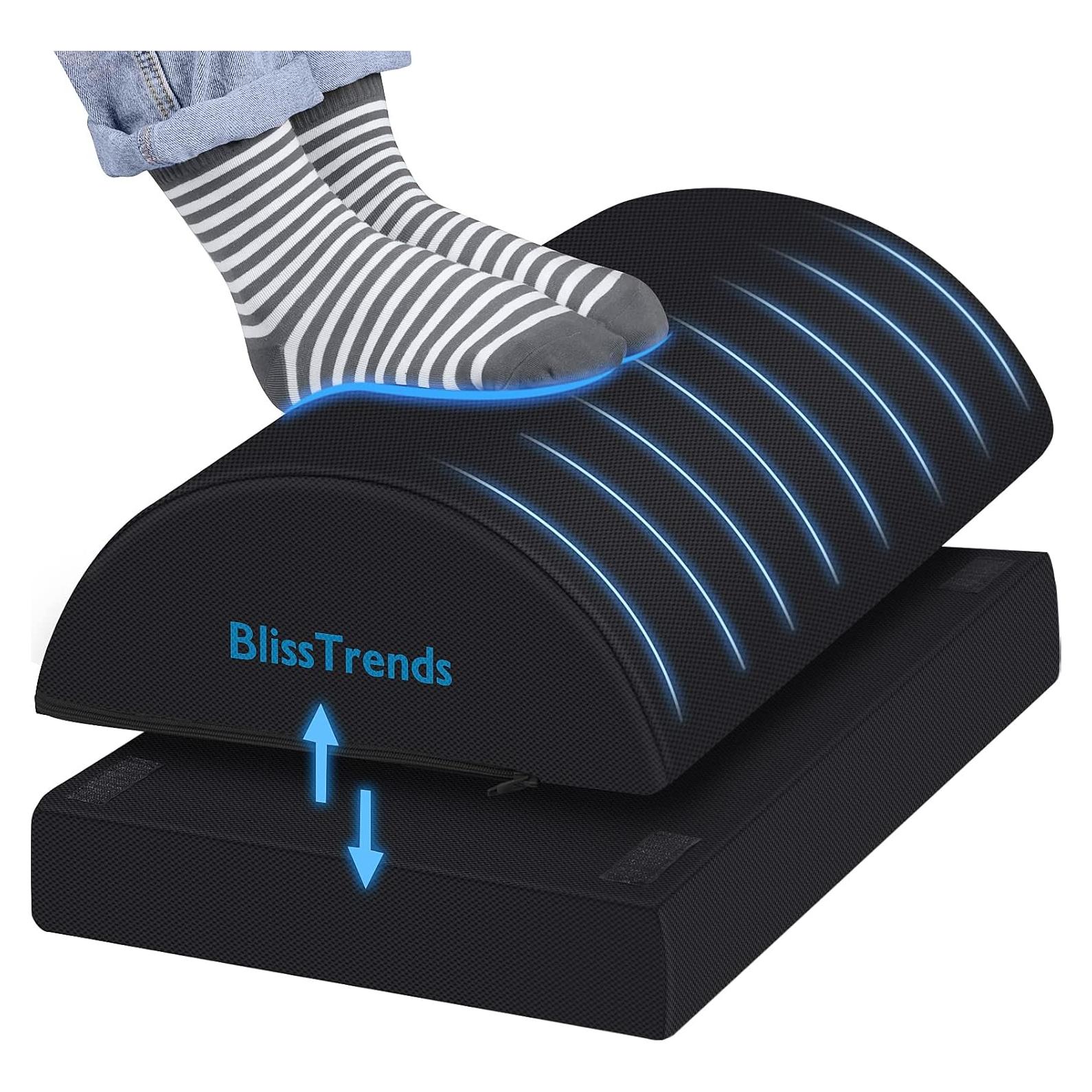 Reposapiés BlissTrends Ajustable Negro - Cojín Ergonómico 2 Alturas