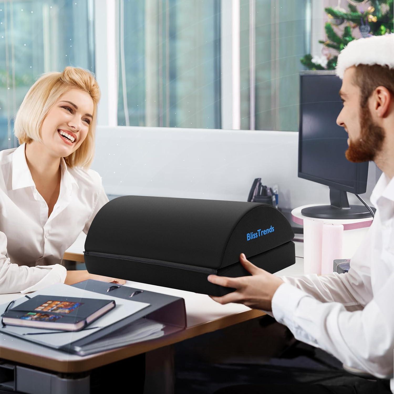 Reposapiés BlissTrends Ajustable Negro - Cojín Ergonómico 2 Alturas