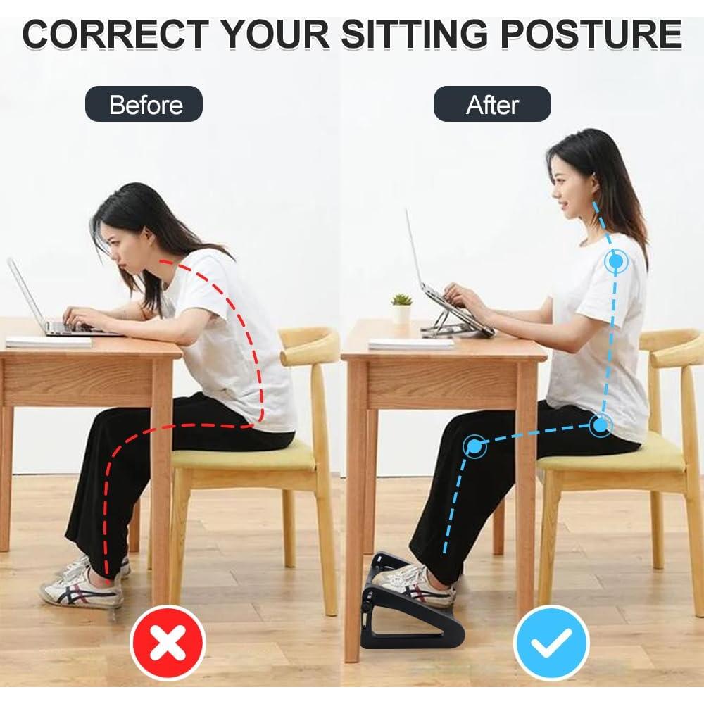 Reposapiés ergonómico ajustable ZLMHYYM con masaje - Negro