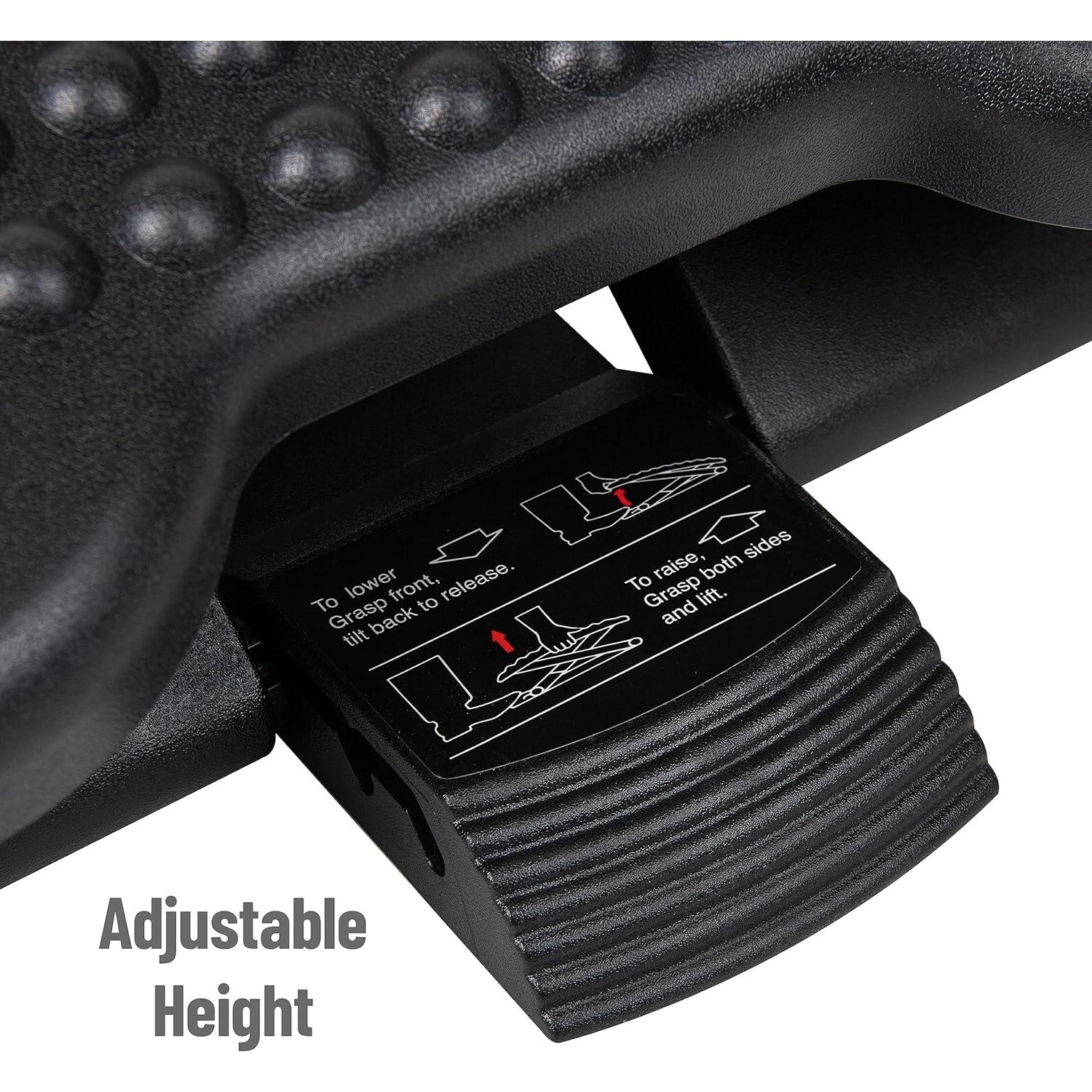 Descanso de pies ergonómico Mind Reader FTREST-BLK ajustable 43x33cm