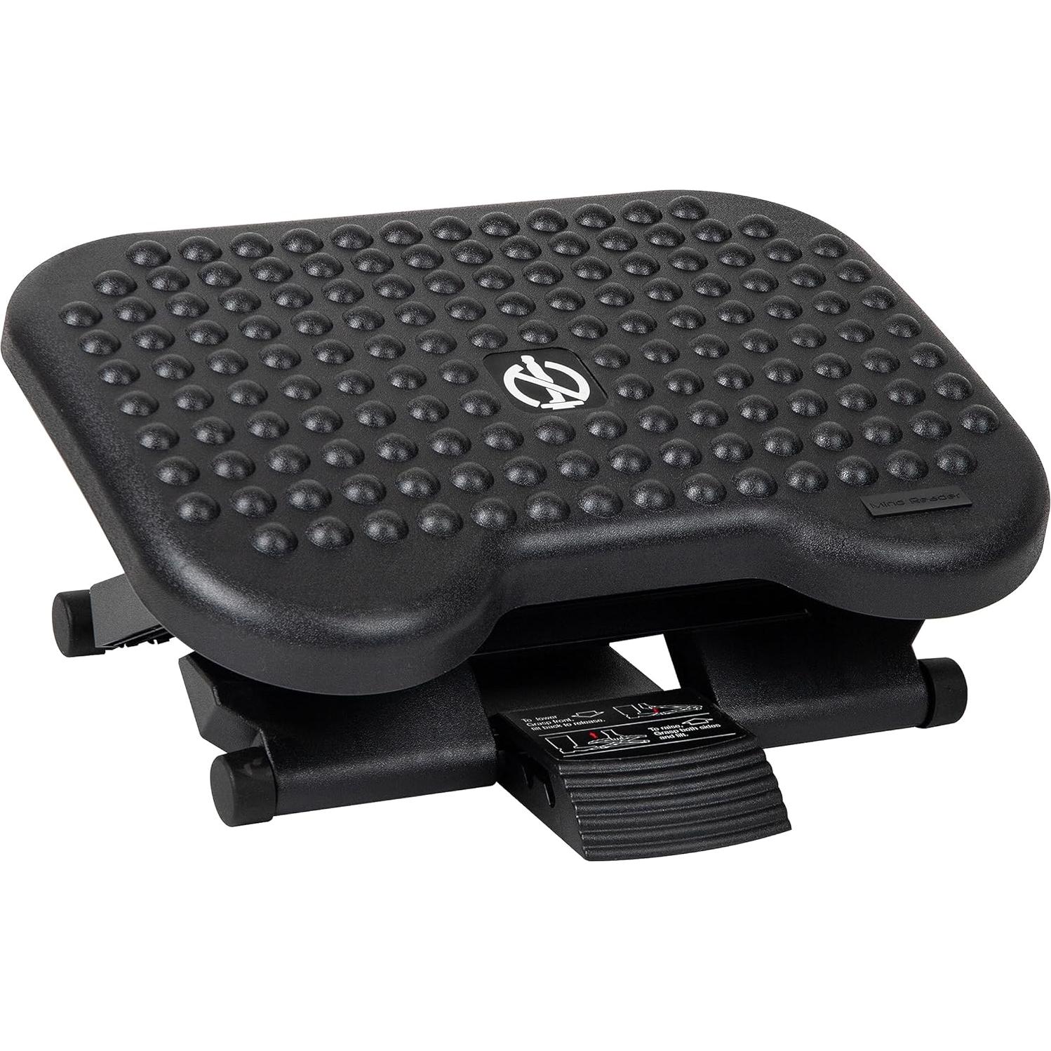 Descanso de pies ergonómico Mind Reader FTREST-BLK ajustable 43x33cm