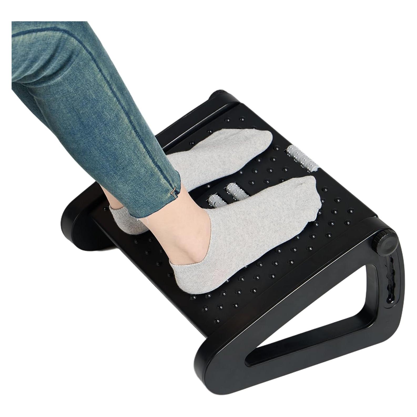 Reposapiés ergonómico Ywbtful ajustable 6 alturas con masaje
