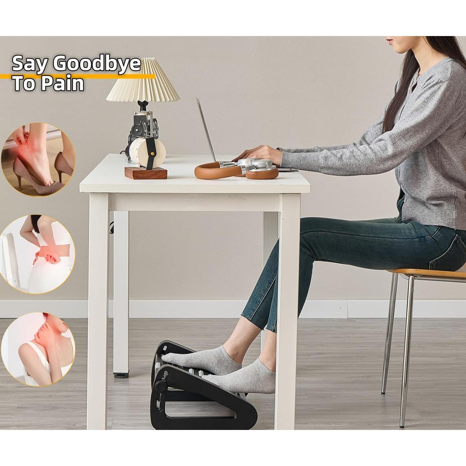 Reposapiés ergonómico Ywbtful ajustable 6 alturas con masaje