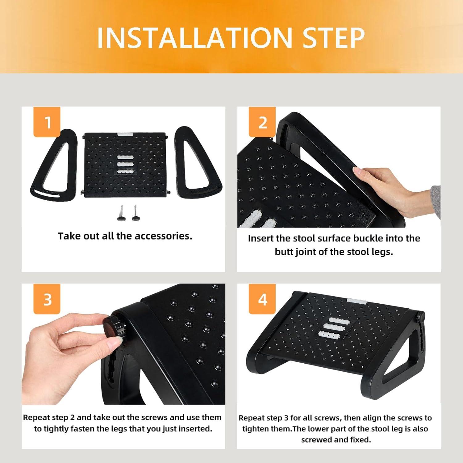 Reposapiés ergonómico Ywbtful ajustable 6 alturas con masaje