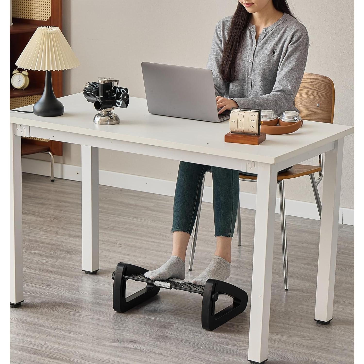 Reposapiés ergonómico Ywbtful ajustable 6 alturas con masaje