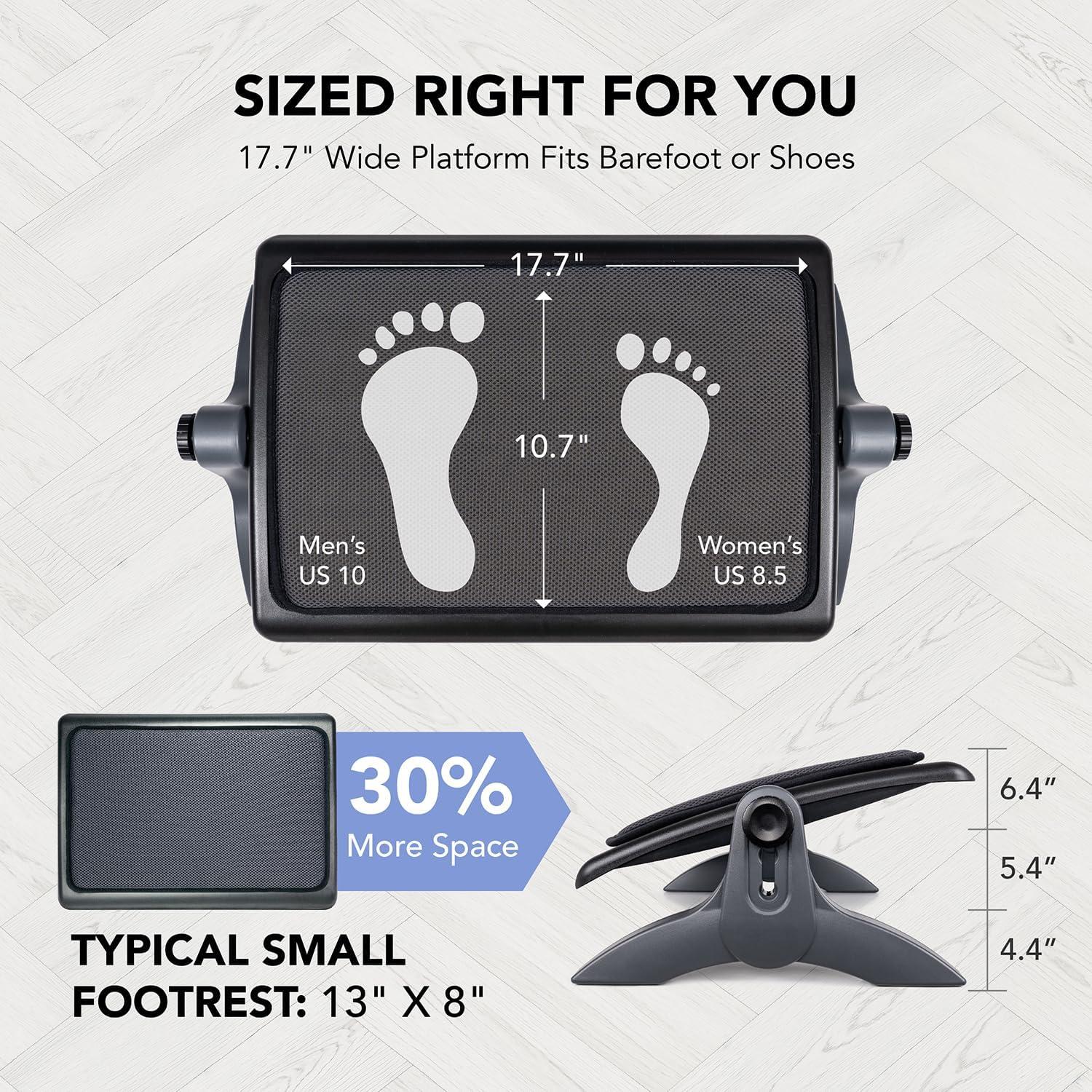 Reposapiés Ergonómico EHO Ajustable con Cojín Lavable 54.6x29cm