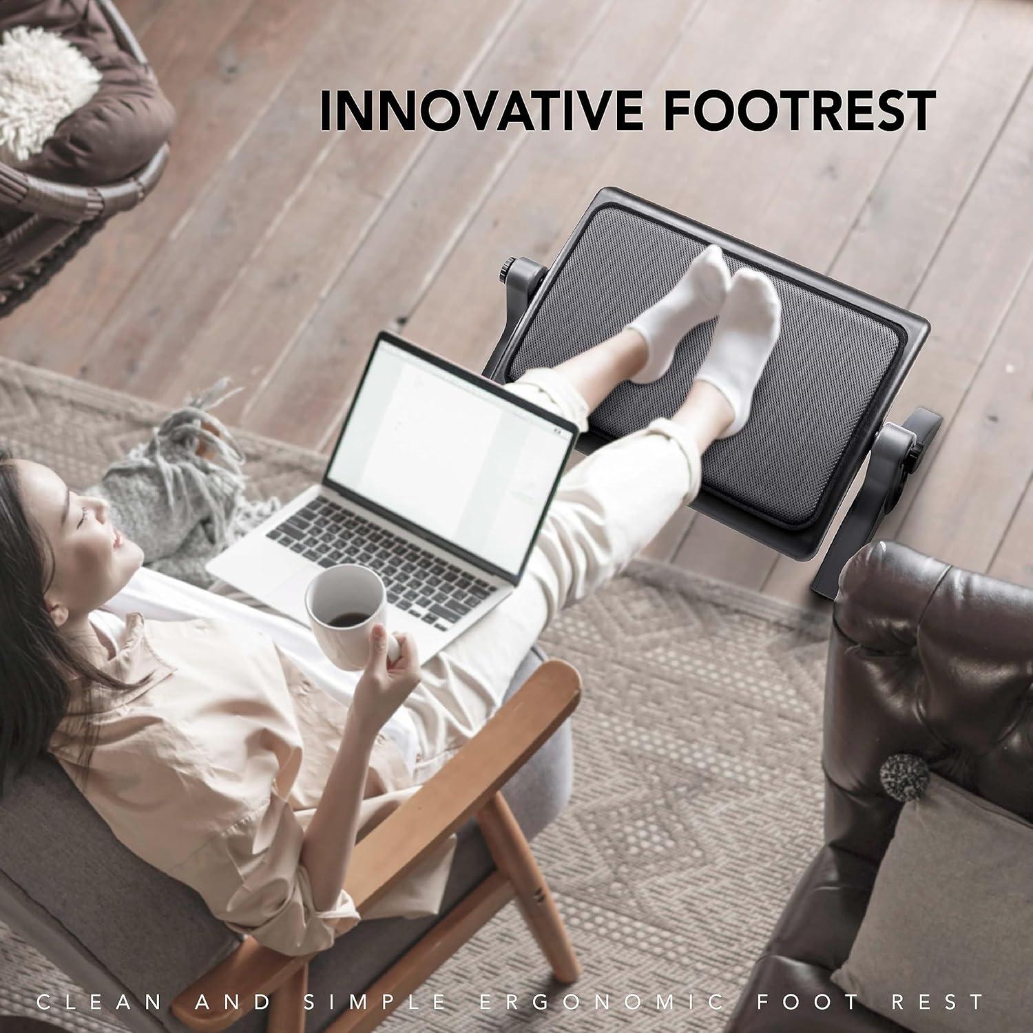 Reposapiés Ergonómico EHO Ajustable con Cojín Lavable 54.6x29cm