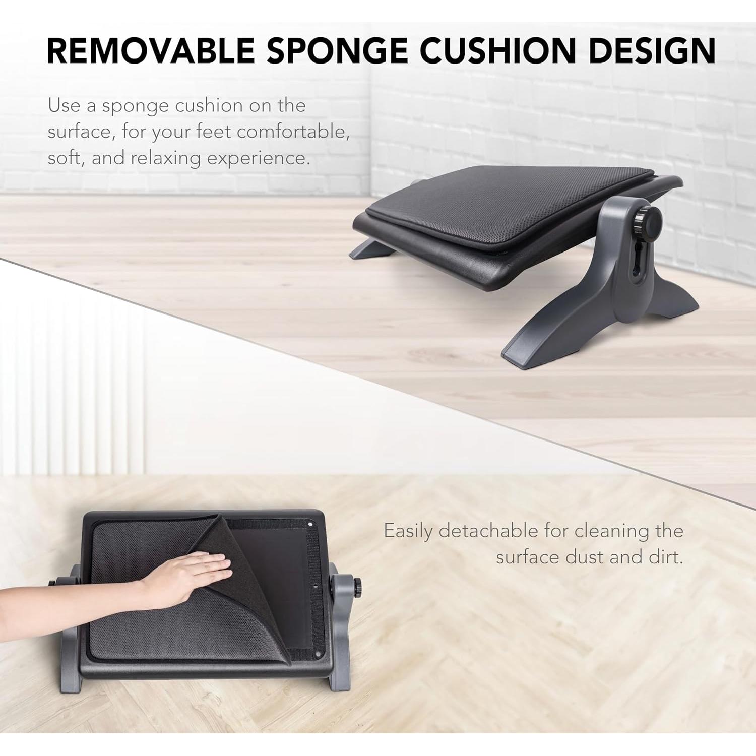 Reposapiés Ergonómico EHO Ajustable con Cojín Lavable 54.6x29cm