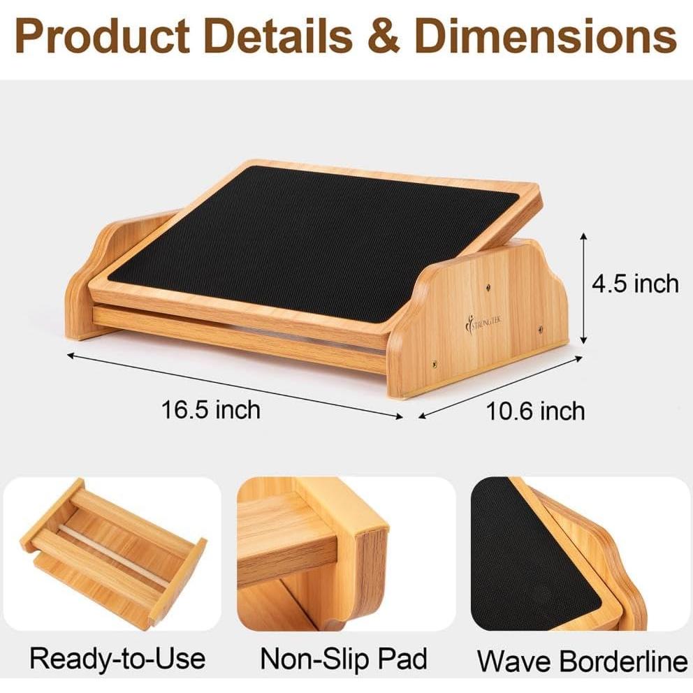 Reposapiés Ergonómico Oscilante StrongTek Ajustable 41.7cm