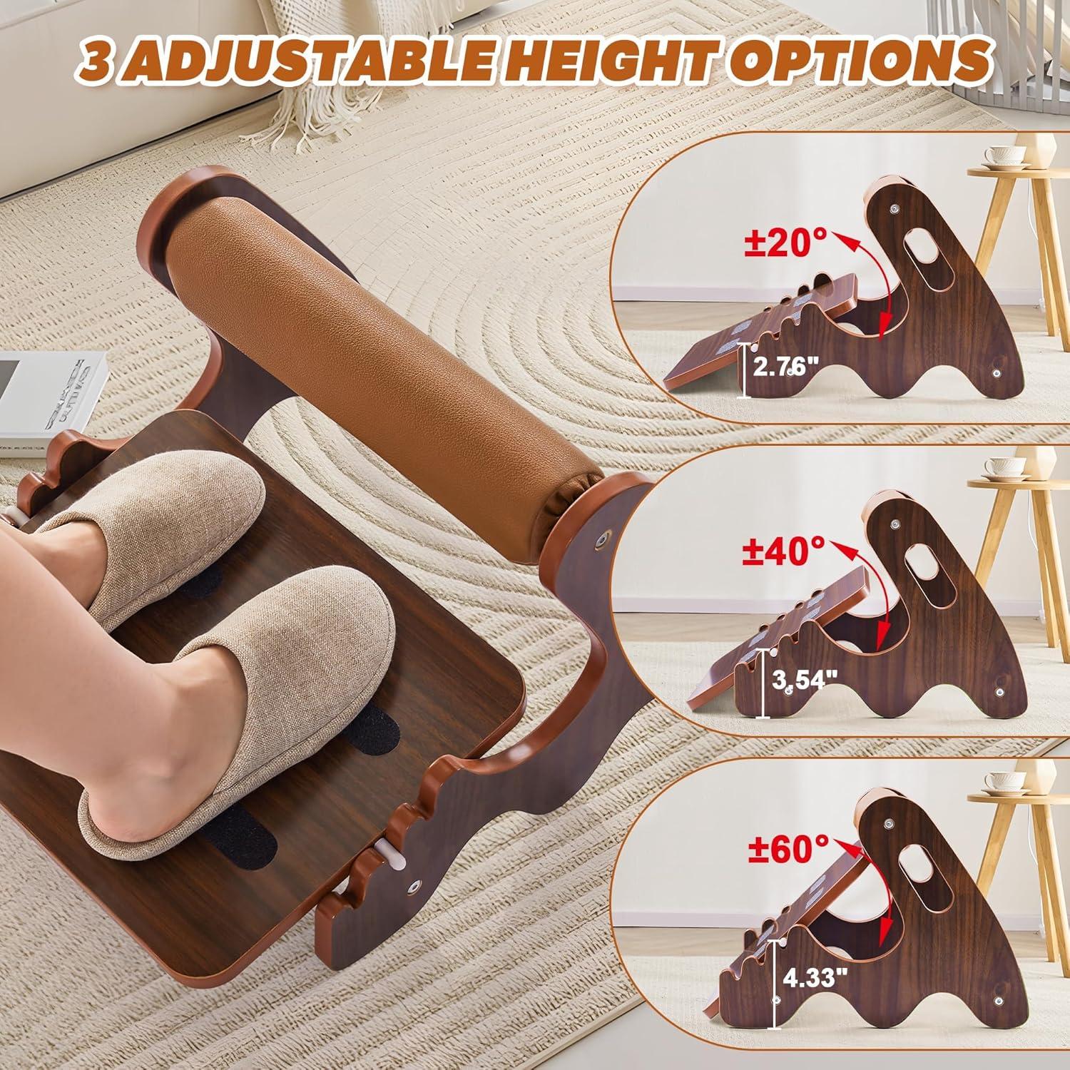 Reposapiés ergonómico ajustable Spaccld de madera antideslizante