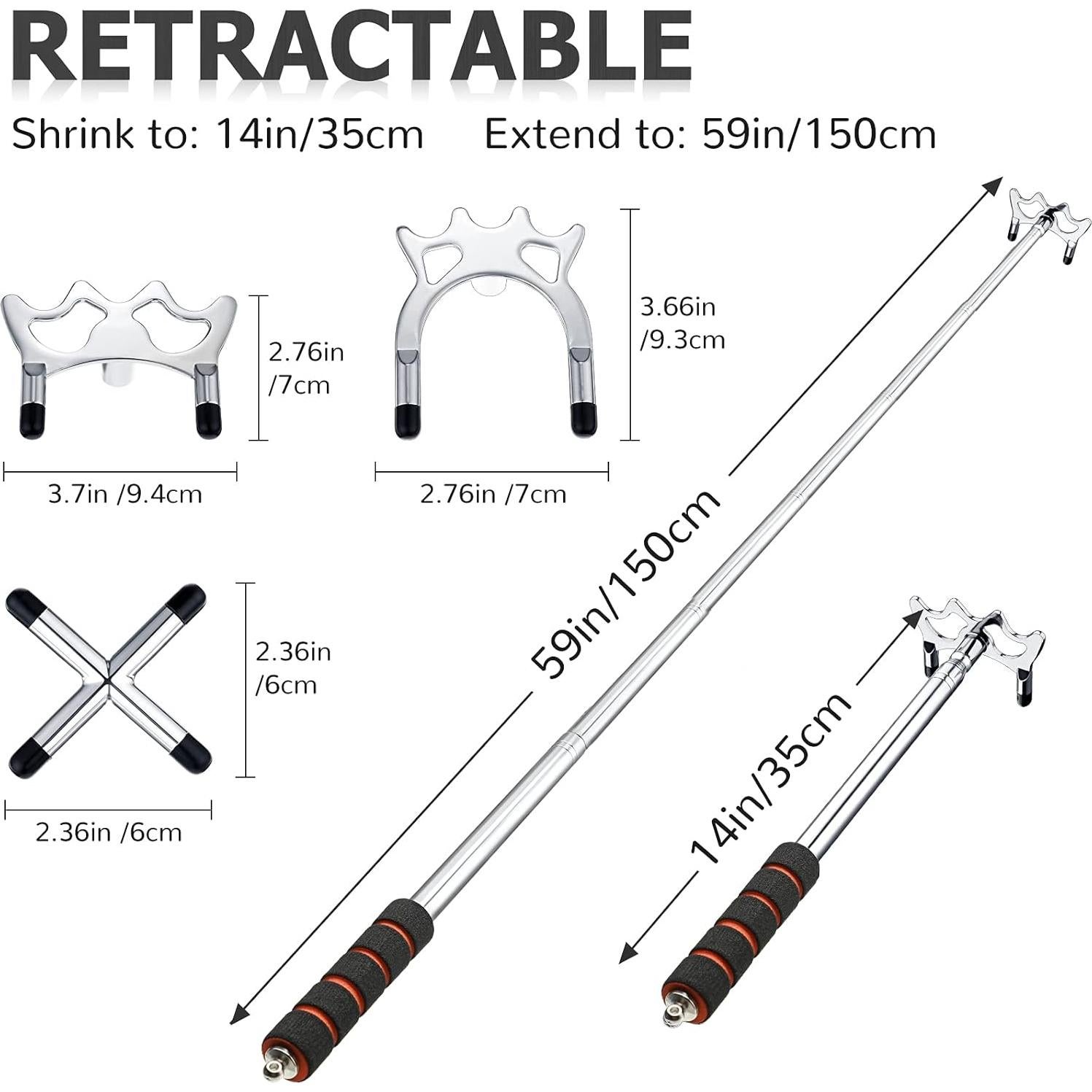 Palanca de Billar Retráctil Skylety con 3 Cabezales de Puente