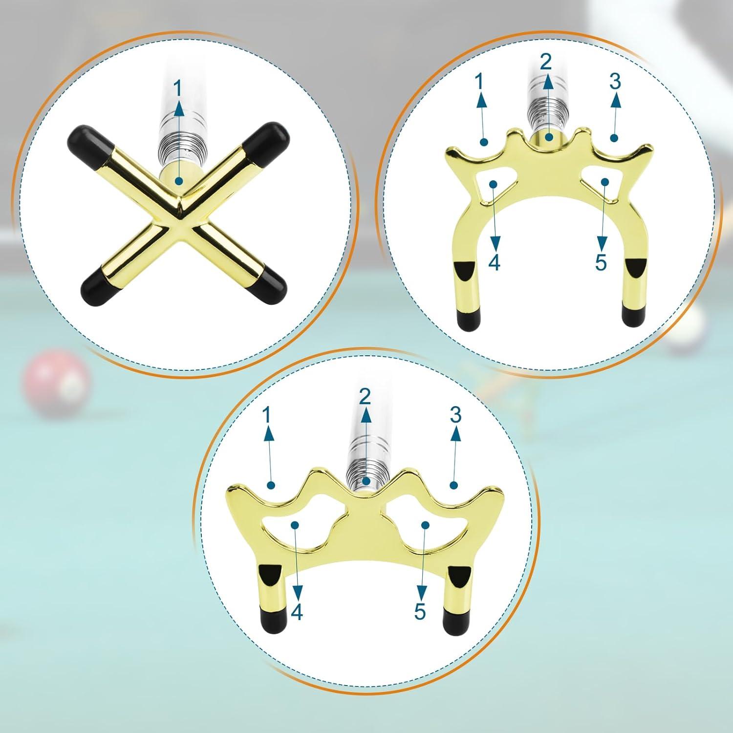 AccEncyc Retractable Billiards Cue Bridge Snooker Pool Bridge Stick Retractable Billiards Cue Stick Bridge with 3 Pcs Removable Bridge Head Pool Cue Table Accessories for Game, Competition