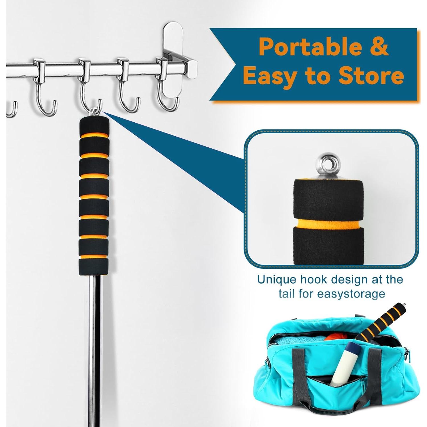 AccEncyc Retractable Billiards Cue Bridge Snooker Pool Bridge Stick Retractable Billiards Cue Stick Bridge with 3 Pcs Removable Bridge Head Pool Cue Table Accessories for Game, Competition