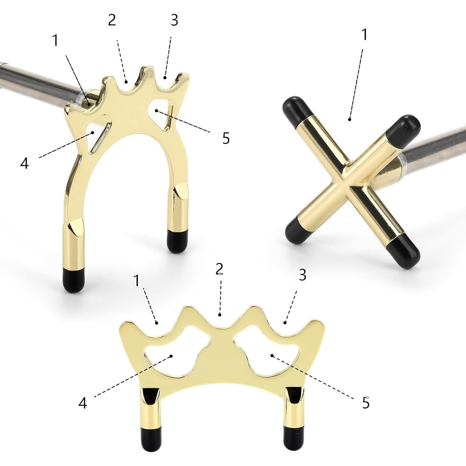 Puente de Taco de Billar Retráctil Pumtus con 3 Cabezas de Latón