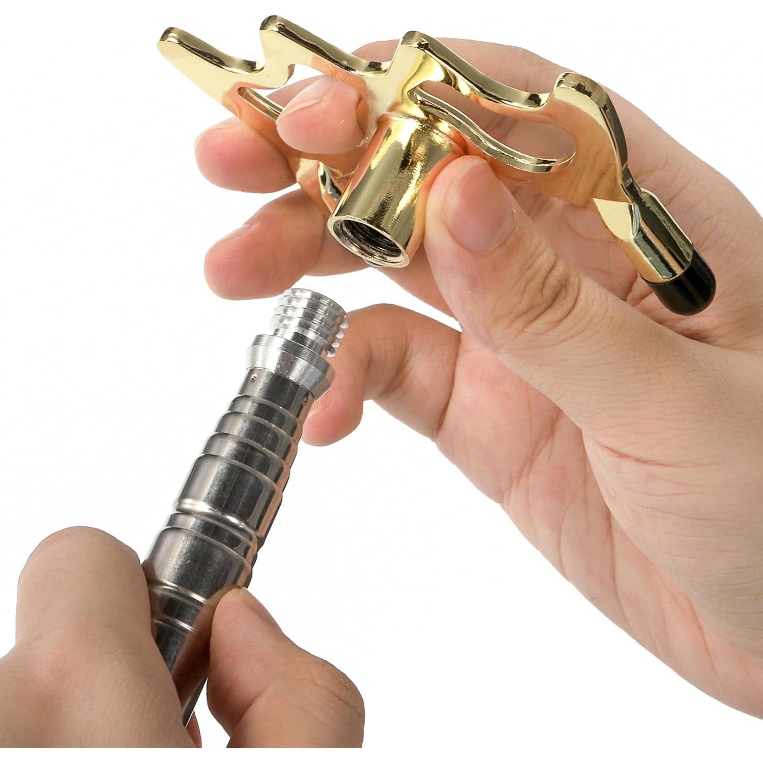 Puente de Taco de Billar Retráctil Pumtus con 3 Cabezas de Latón