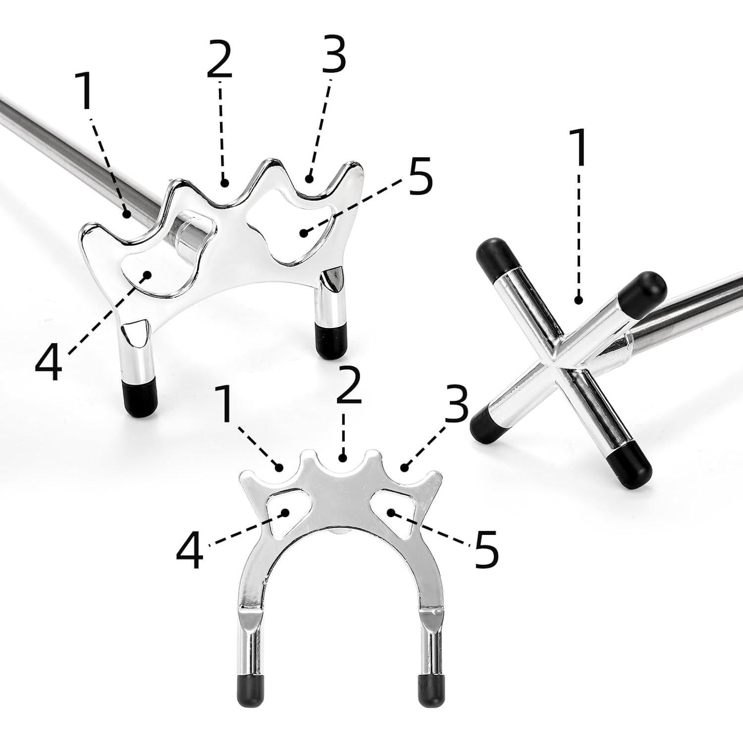 Puente de Taco de Billar Retráctil Pumtus con 3 Cabezas de Latón
