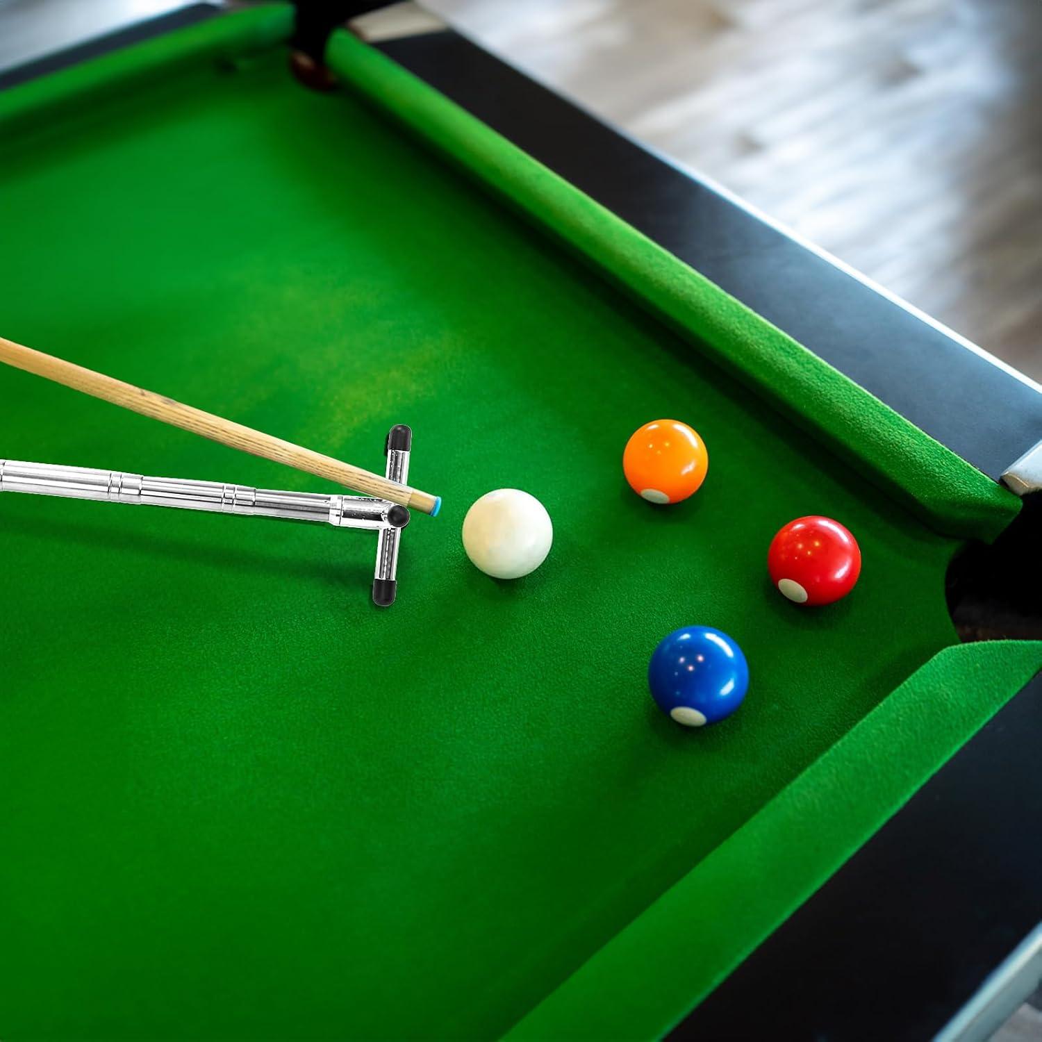 Puente de Taco de Billar Retráctil Pumtus con 3 Cabezas de Latón