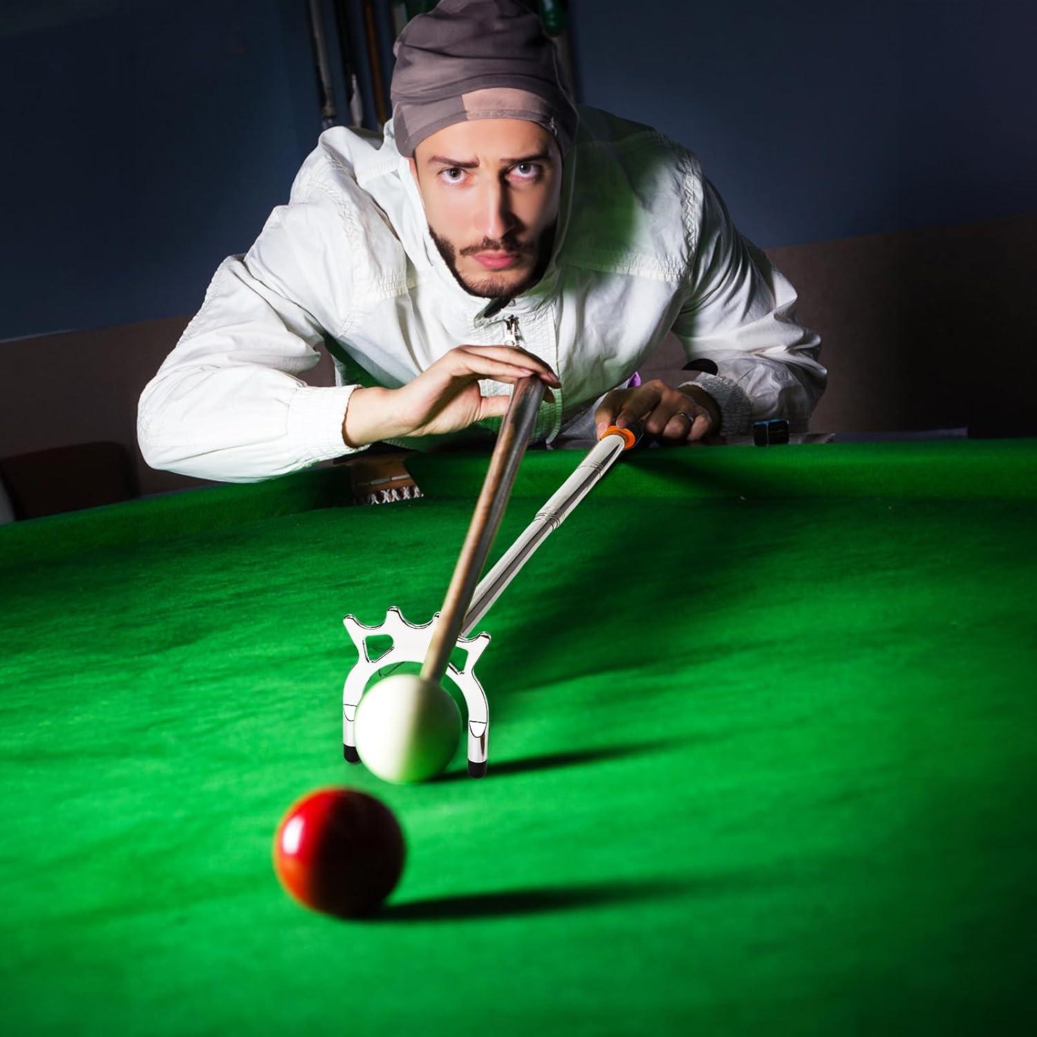 Puente de Taco de Billar Retráctil Pumtus con 3 Cabezas de Latón