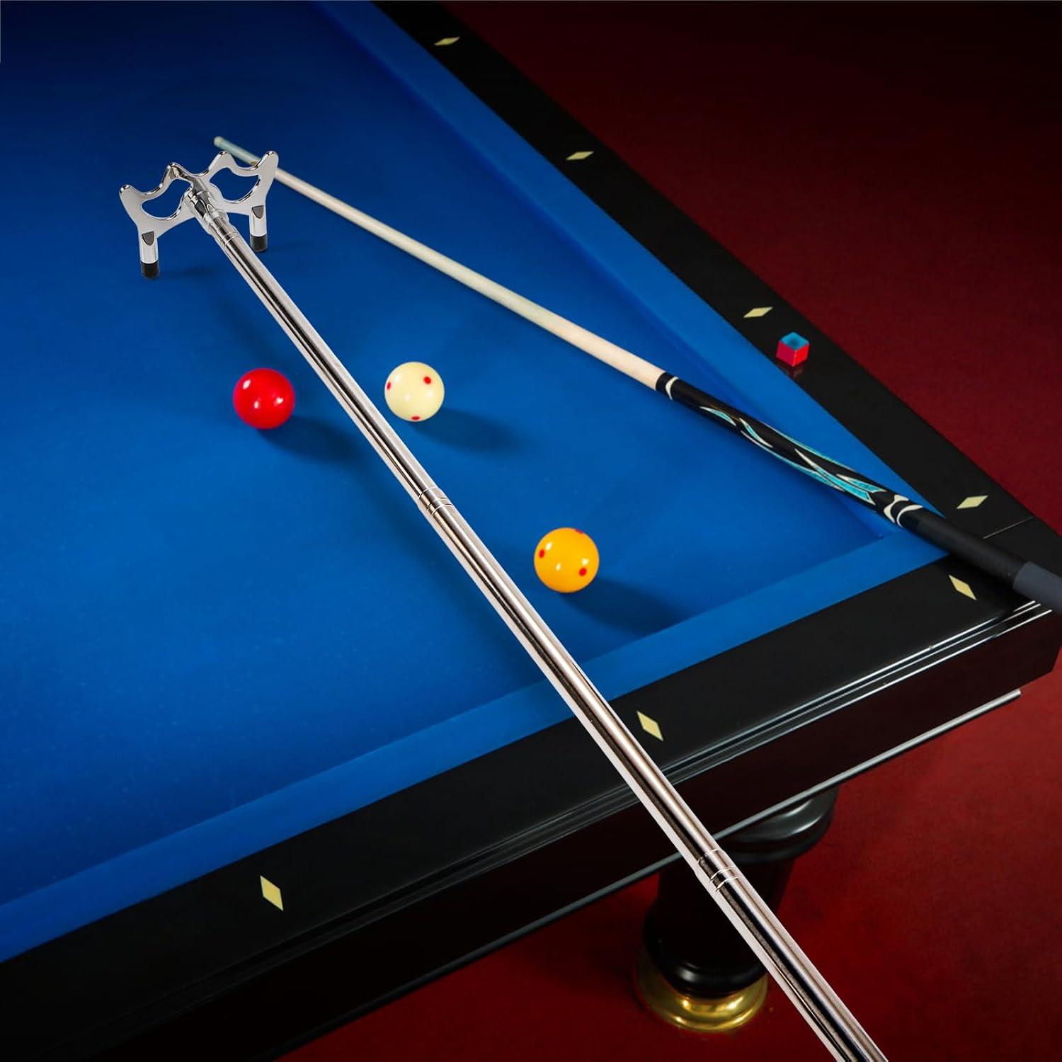 Puente de Taco de Billar Retráctil Pumtus con 3 Cabezas de Latón