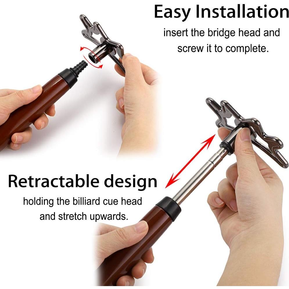 Palo de Puente Retráctil OwnMy para Billar 35cm a 140cm