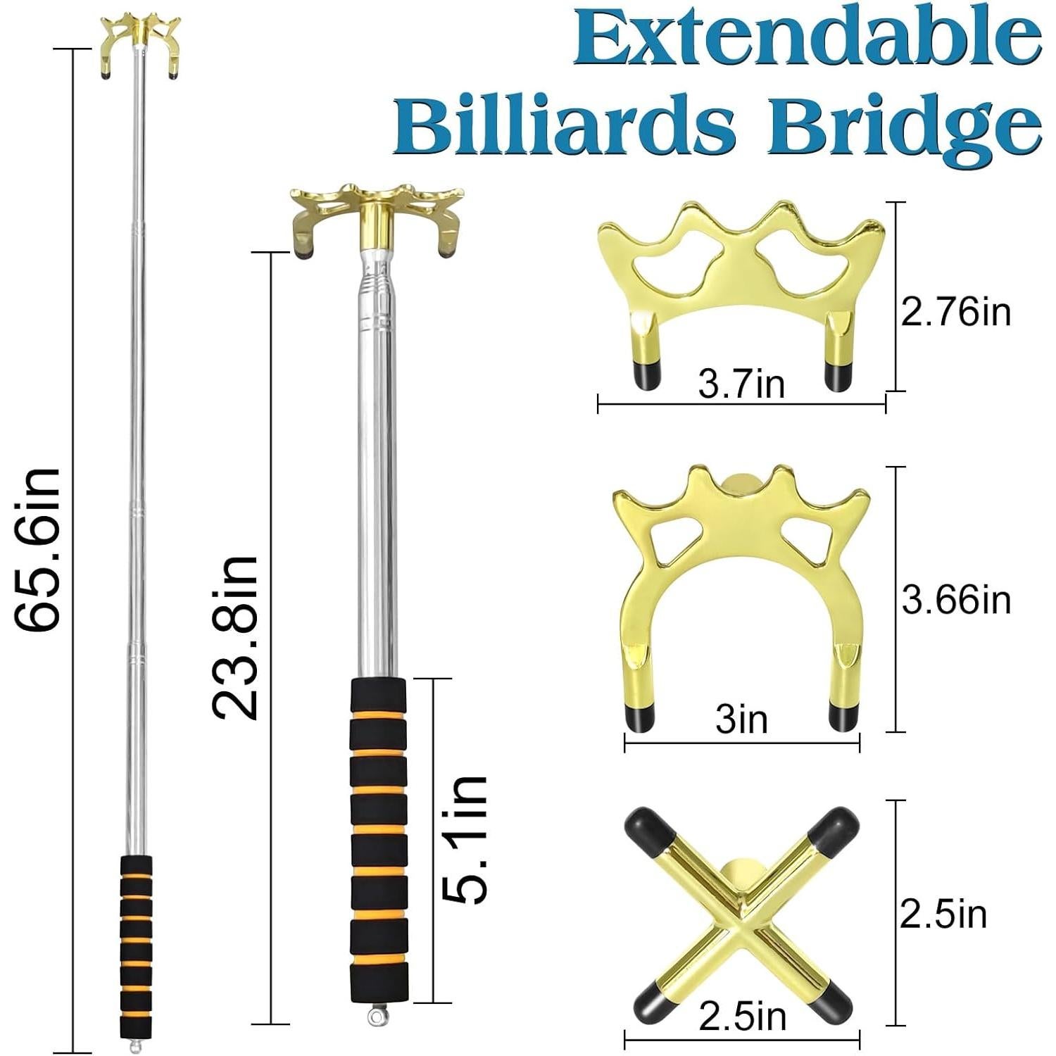 Puente de Billar Retráctil MoyanSuper con 3 Cabezas Intercambiables