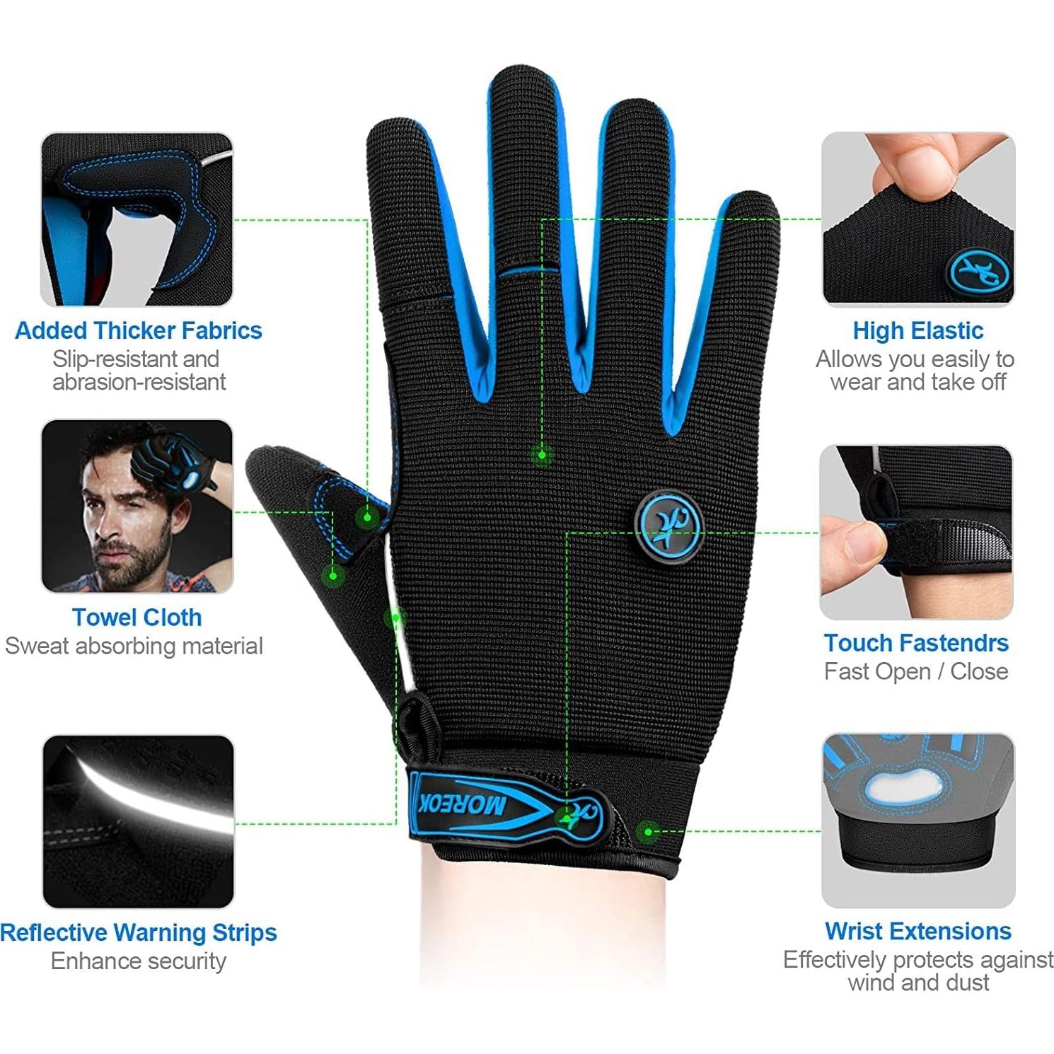 Guantes de Ciclismo BIKINGMOREOK Unisex con Gel y Táctil