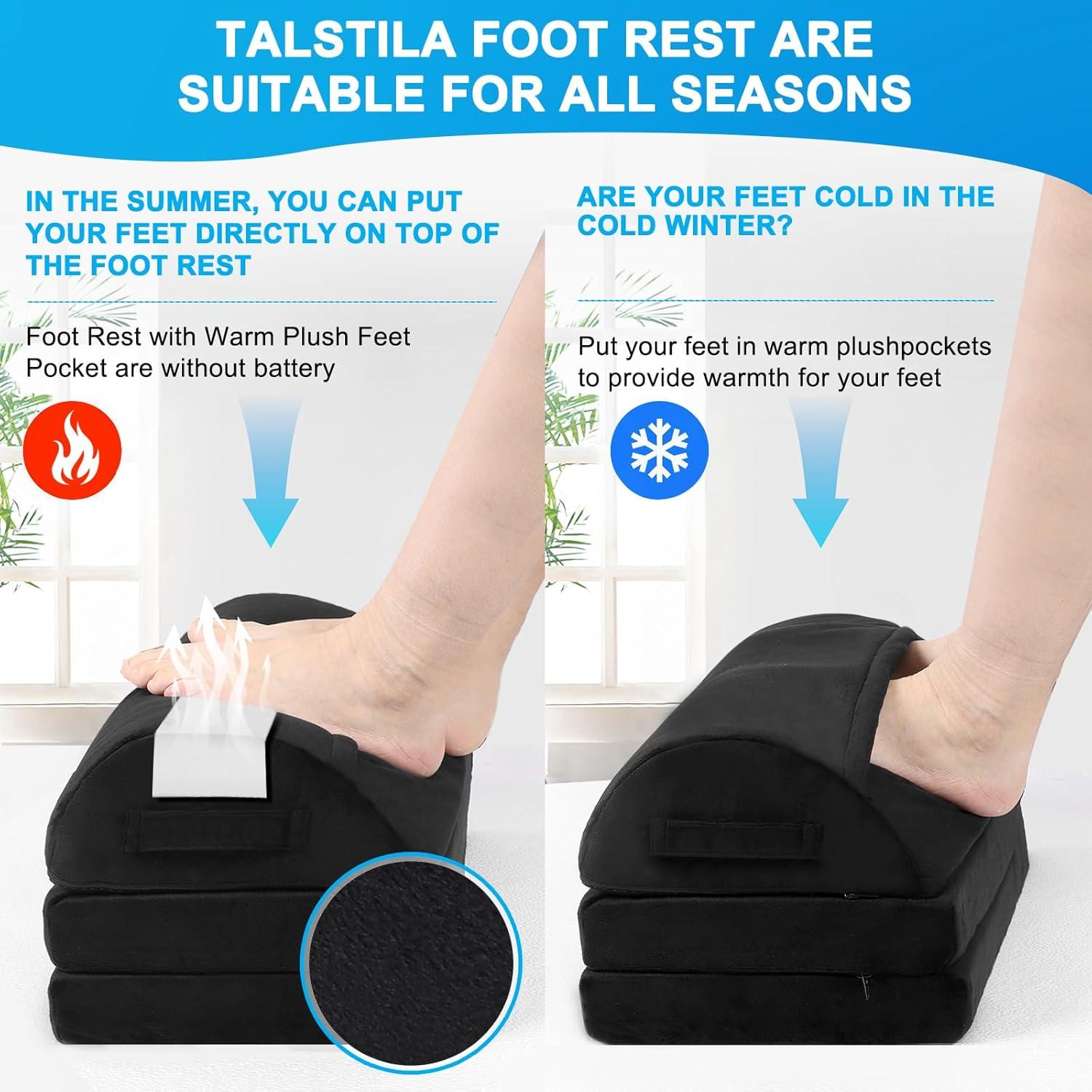 Reposa pies TALSTILA ergonómico ajustable 3 alturas negro