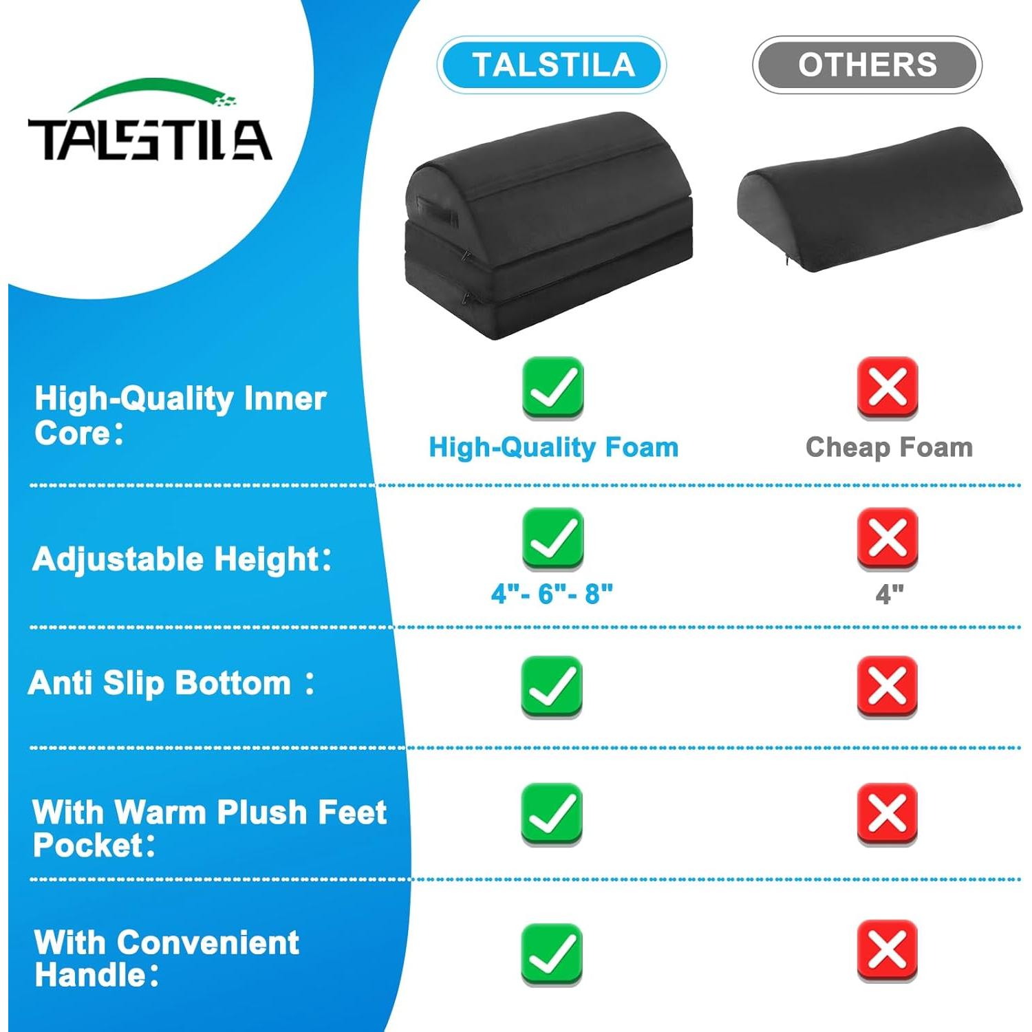 Reposa pies TALSTILA ergonómico ajustable 3 alturas negro