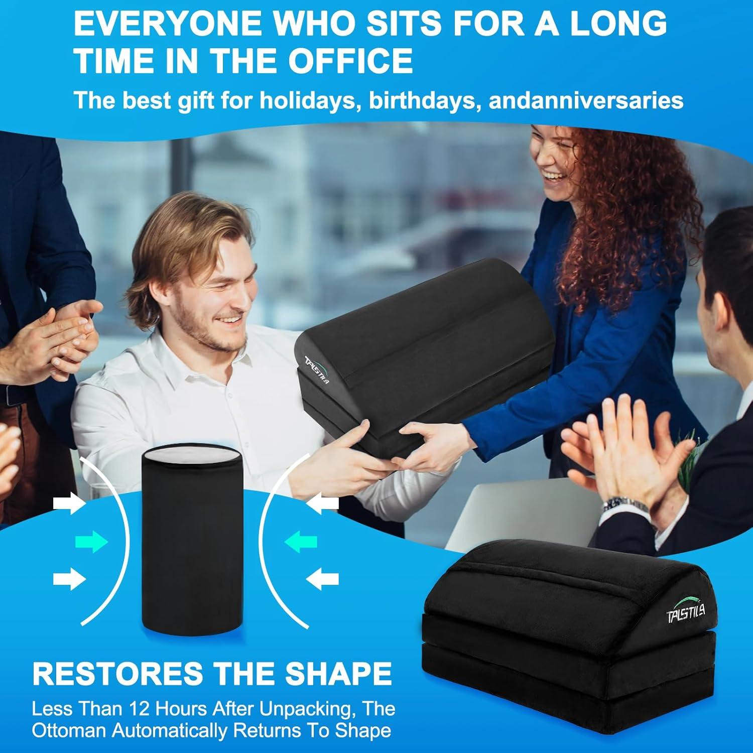 Reposa pies TALSTILA ergonómico ajustable 3 alturas negro