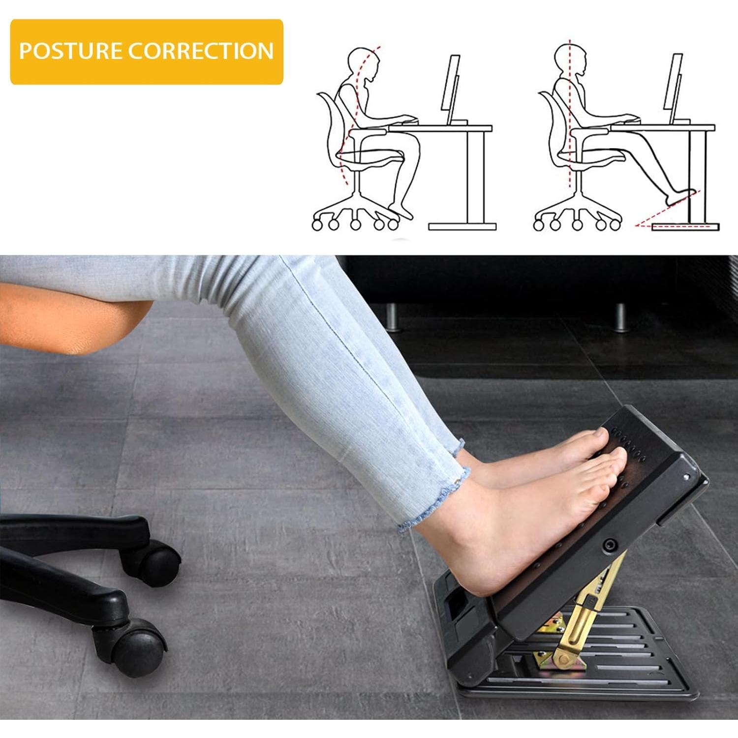 Reposapiés Ajustable HiHydro BN-E03-2C-01 Marrón 4 Niveles