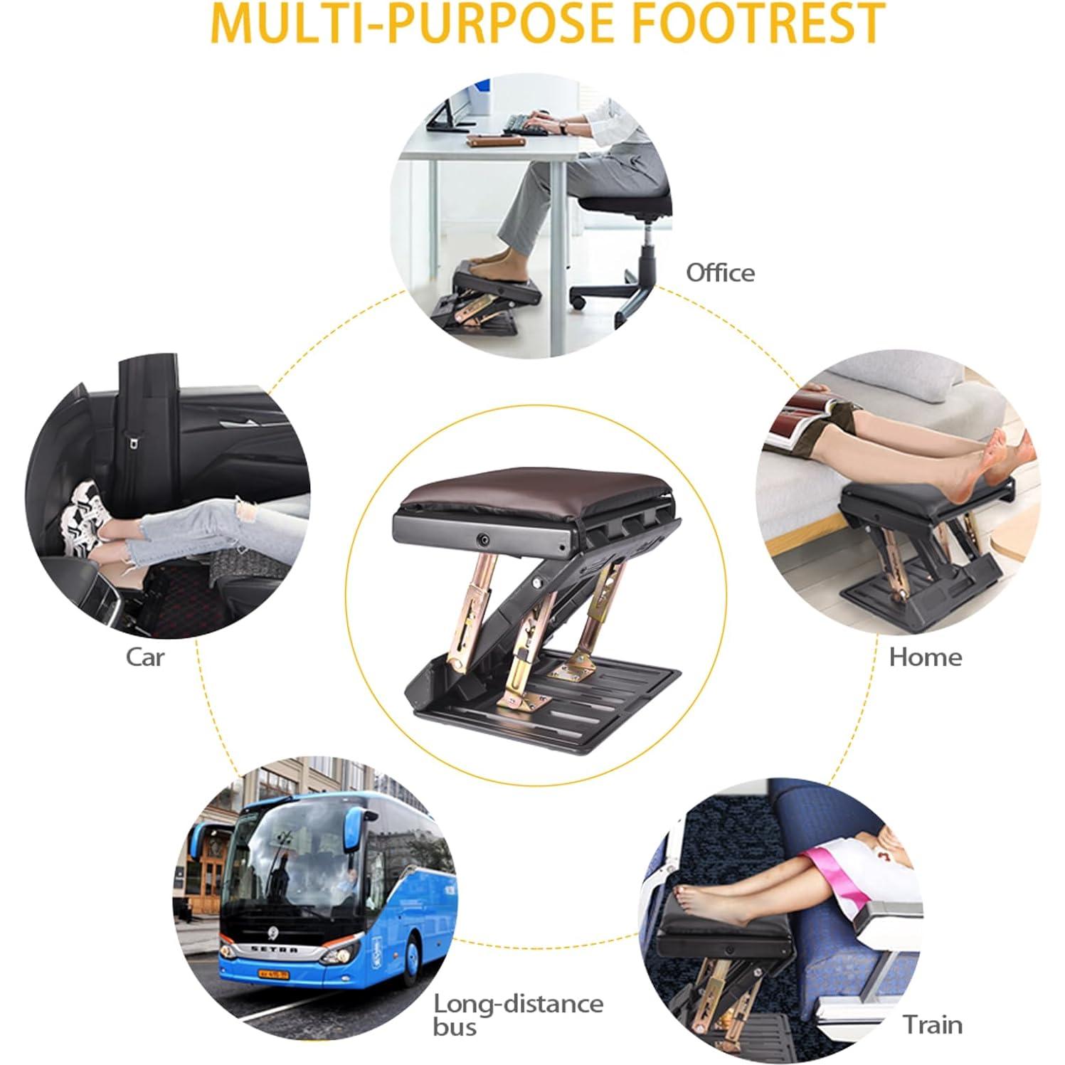 Reposapiés Ajustable HiHydro BN-E03-2C-01 Marrón 4 Niveles